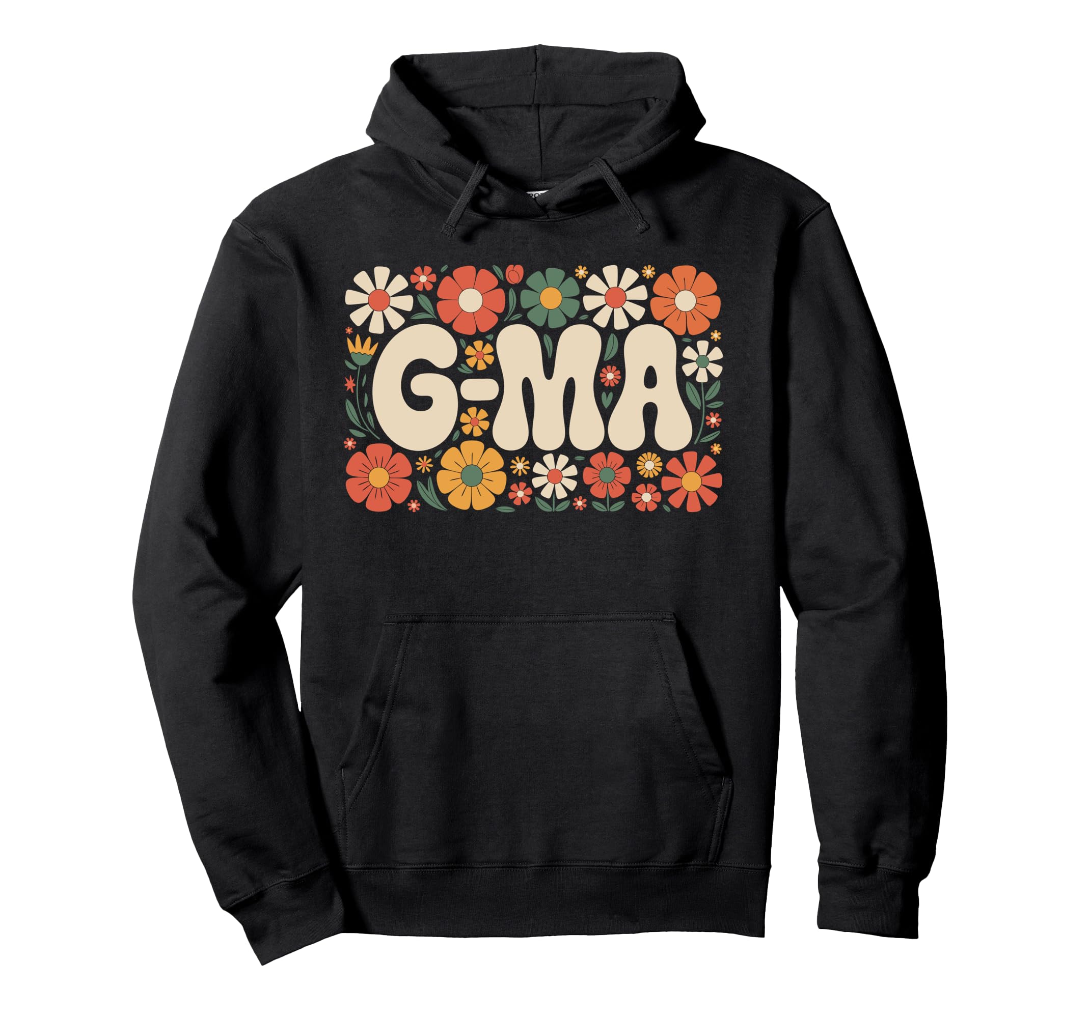 G Ma Floral Hippie Boho 70S Hoodie - Casual Everyday Wear for Adults - T-Shirt, Sweatshirt, Hoodie