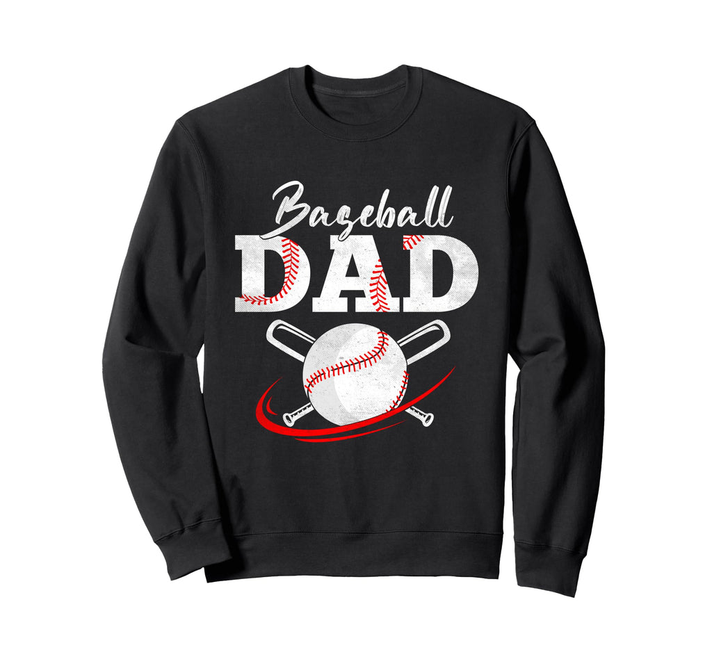 Happy Fathers Day Baseball Dad Sweatshirt - Custom Art Print Men Women - T-Shirt, Sweatshirt, Hoodie