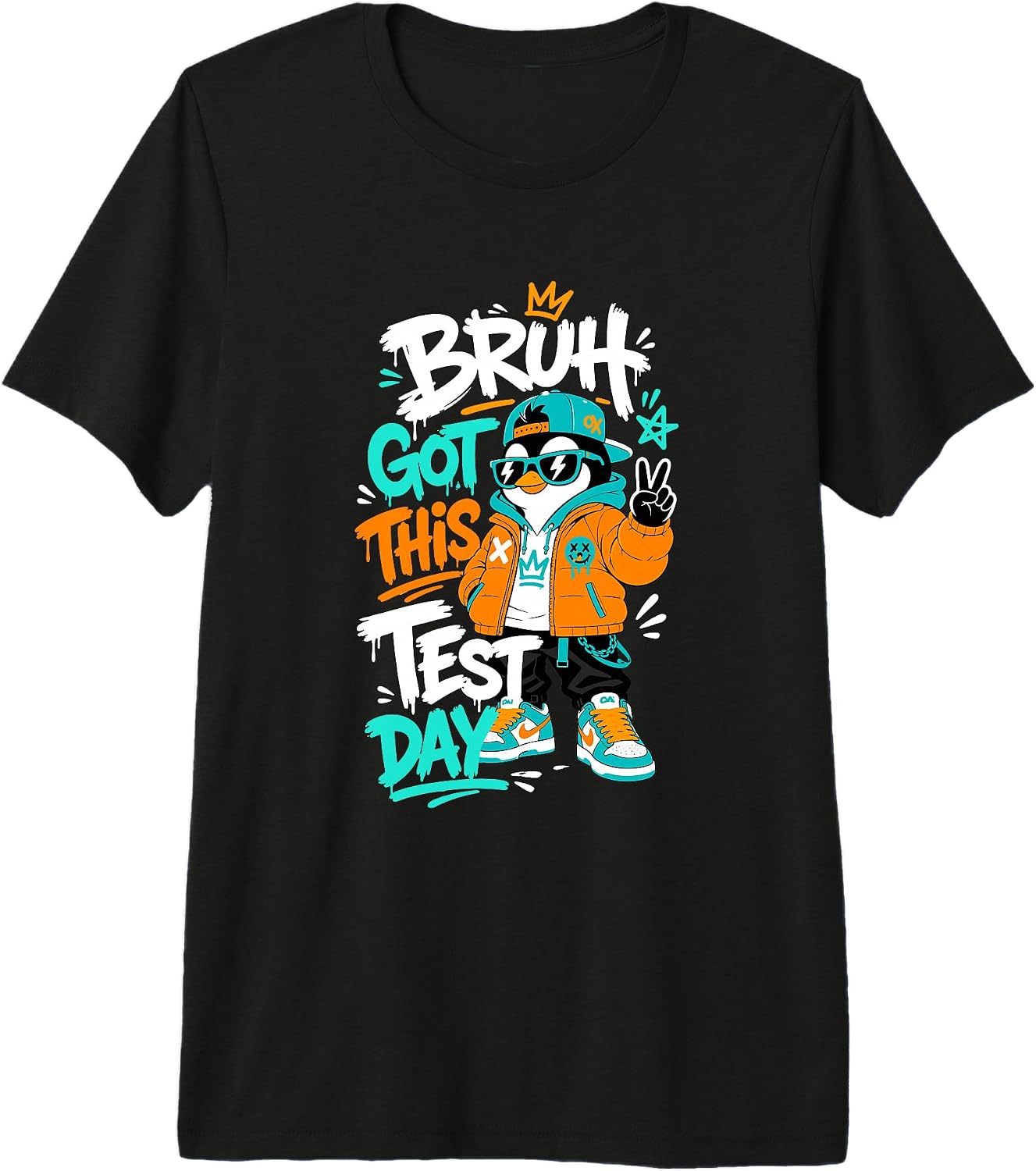 Urban Student Penguin - Adult & Kids T-Shirts, Sweatshirts & Hoodies apparel design preview 1