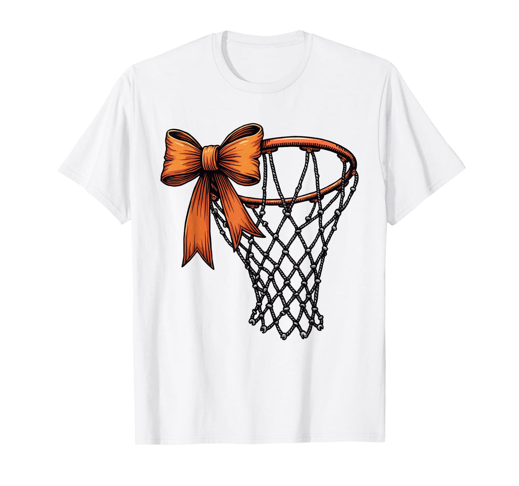 Basketball Game Day Coquette Bow T-Shirt - Custom Art Print Unisex - T-Shirt, Sweatshirt, Hoodie