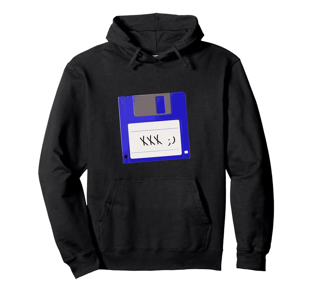 Floppy Disk Wink Funny Old School 90S Hoodie - Novelty Apparel Men Women - T-Shirt, Sweatshirt, Hoodie