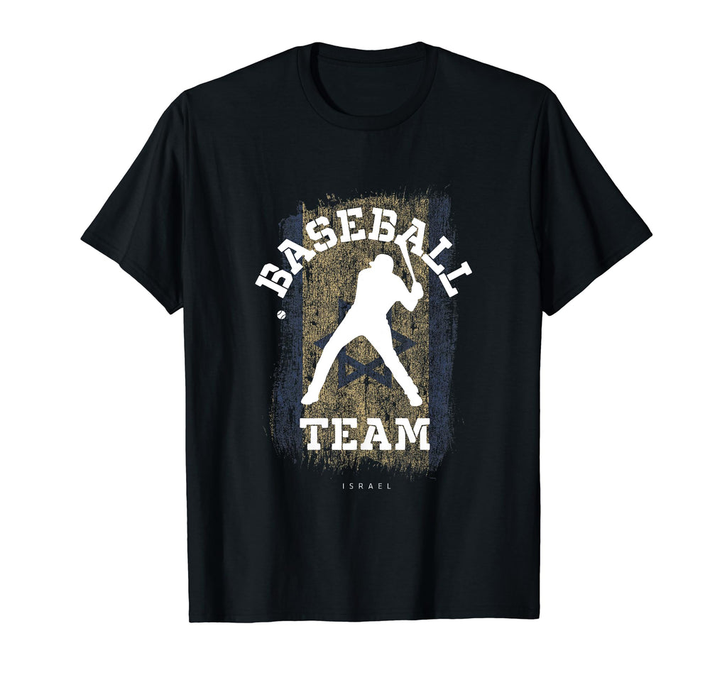 Baseball Israel Flag Softball Player T-Shirt - Novelty Apparel Men Women - T-Shirt, Sweatshirt, Hoodie
