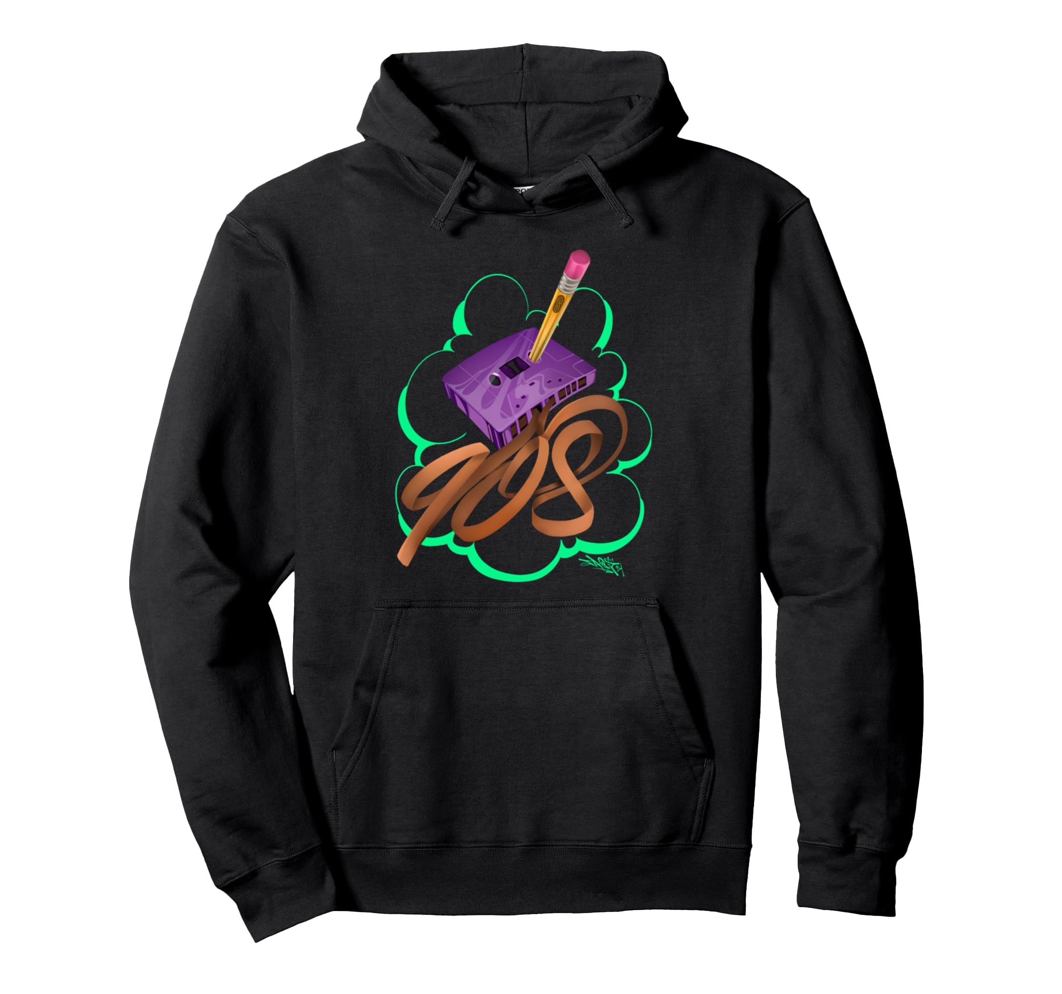 Graffiti Art 90S Hiphop Old School Hoodie - Minimalist Print for Adults - T-Shirt, Sweatshirt, Hoodie