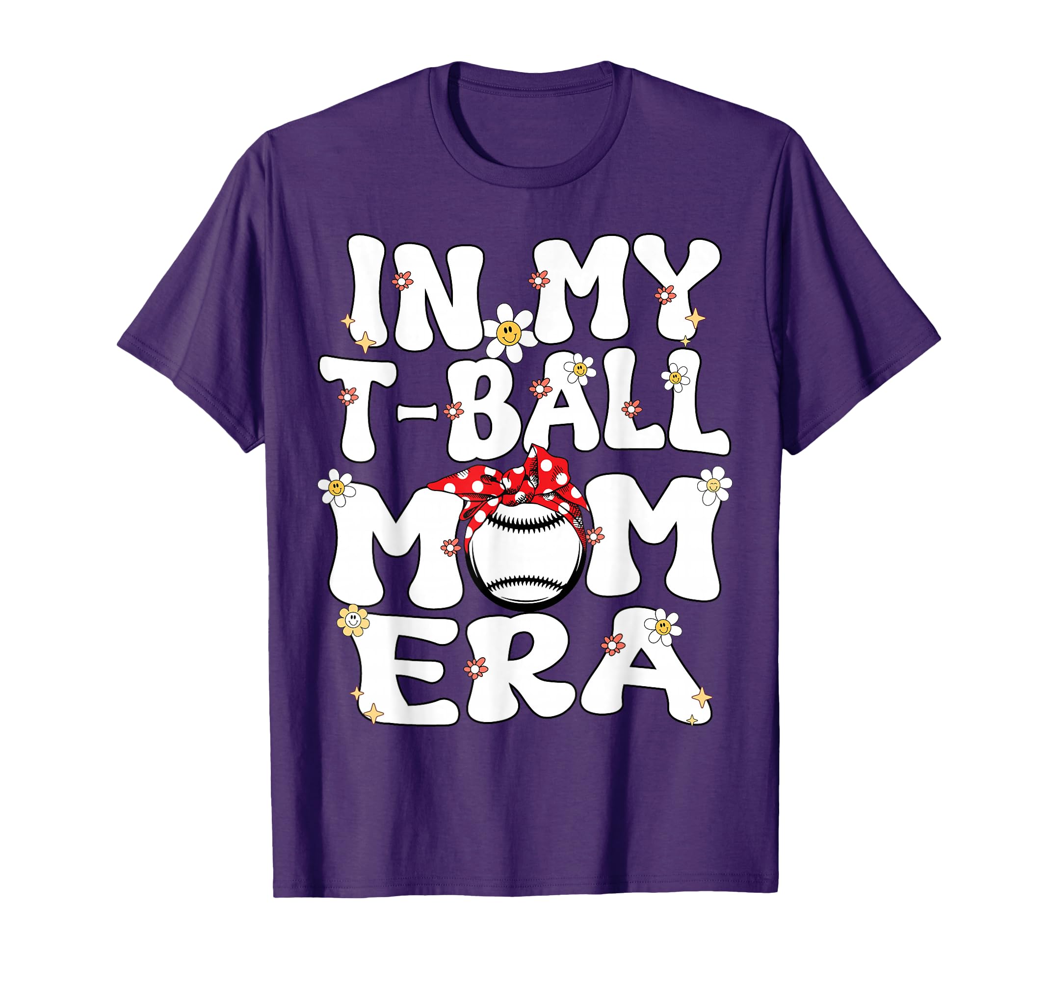 My Tball Mom Era Groovy Teeball Mom Tball T-Shirt - Graphic Print Unisex - T-Shirt, Sweatshirt, Hoodie