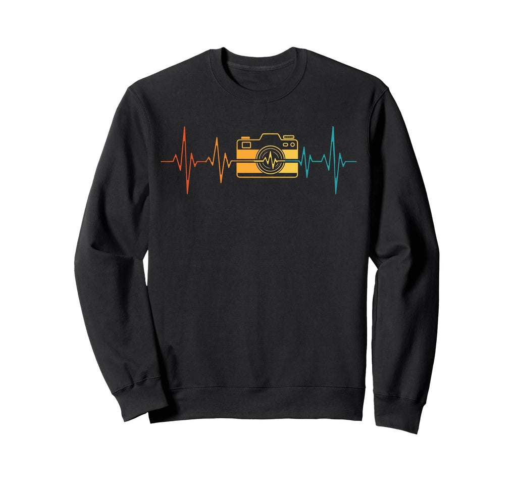 Analog Slr Camera Heartbeat Sweatshirt - Novelty Apparel Men Women - T-Shirt, Sweatshirt, Hoodie