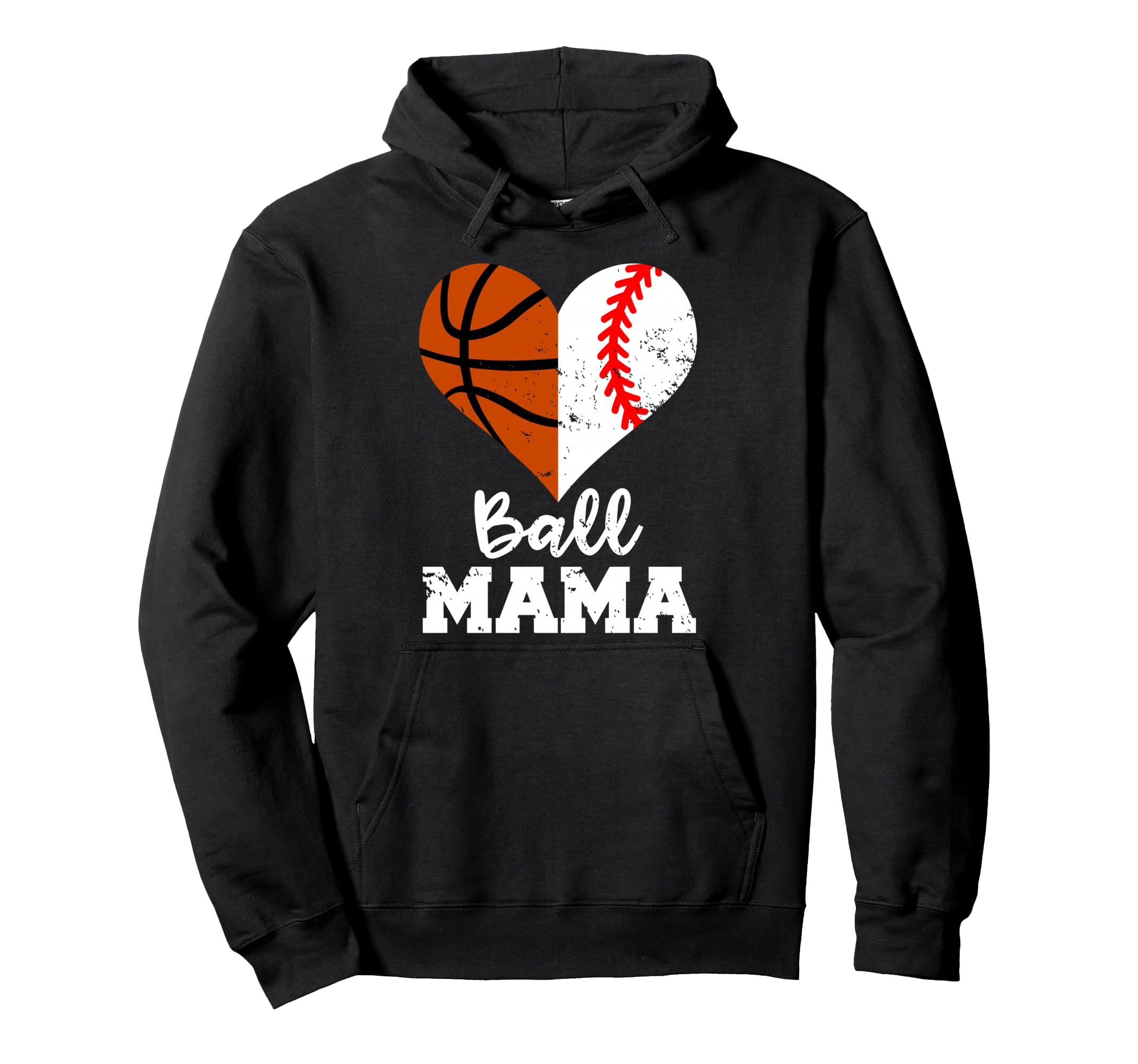 Ball Mama Funny Baseball Basketball Mama Hoodie - Unique Graphic for Adults - T-Shirt, Sweatshirt, Hoodie