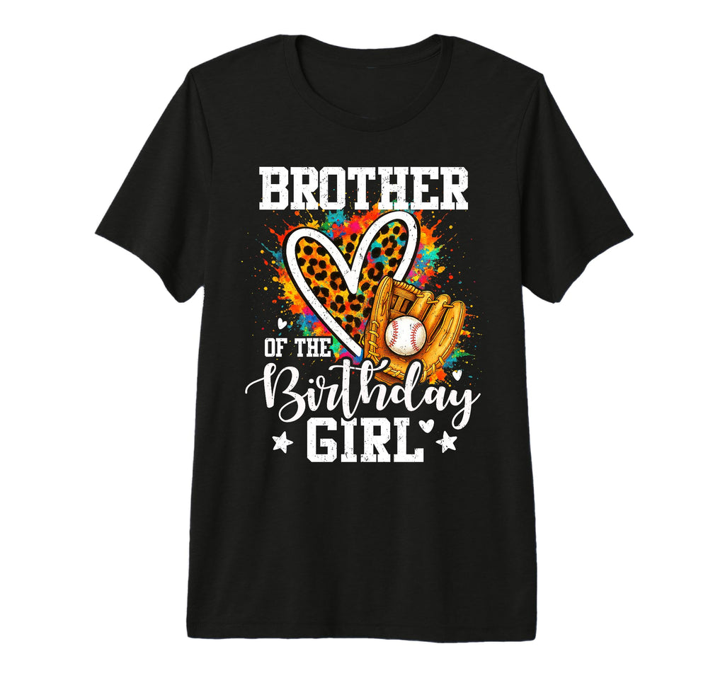 Brother Birthday Baseball Leopard Colorful T-Shirt - Unique Graphic Unisex - T-Shirt, Sweatshirt, Hoodie