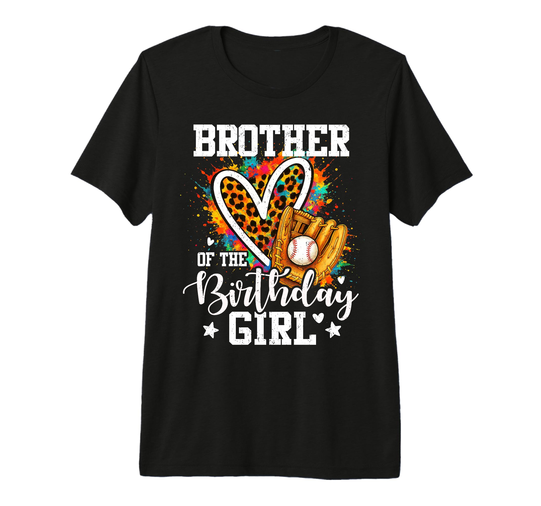 Brother Birthday Baseball Leopard Colorful T-Shirt - Unique Graphic Unisex - T-Shirt, Sweatshirt, Hoodie
