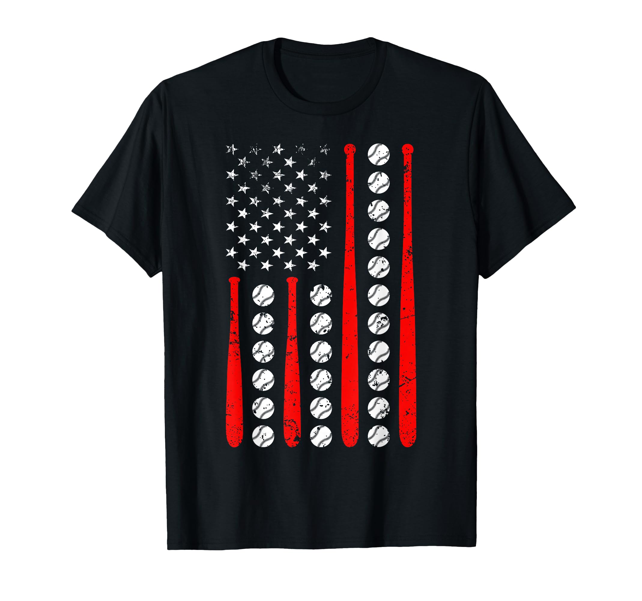 Baseball Bat 4Th July Baseball Usa T-Shirt - Custom Art Print Men Women - T-Shirt, Sweatshirt, Hoodie