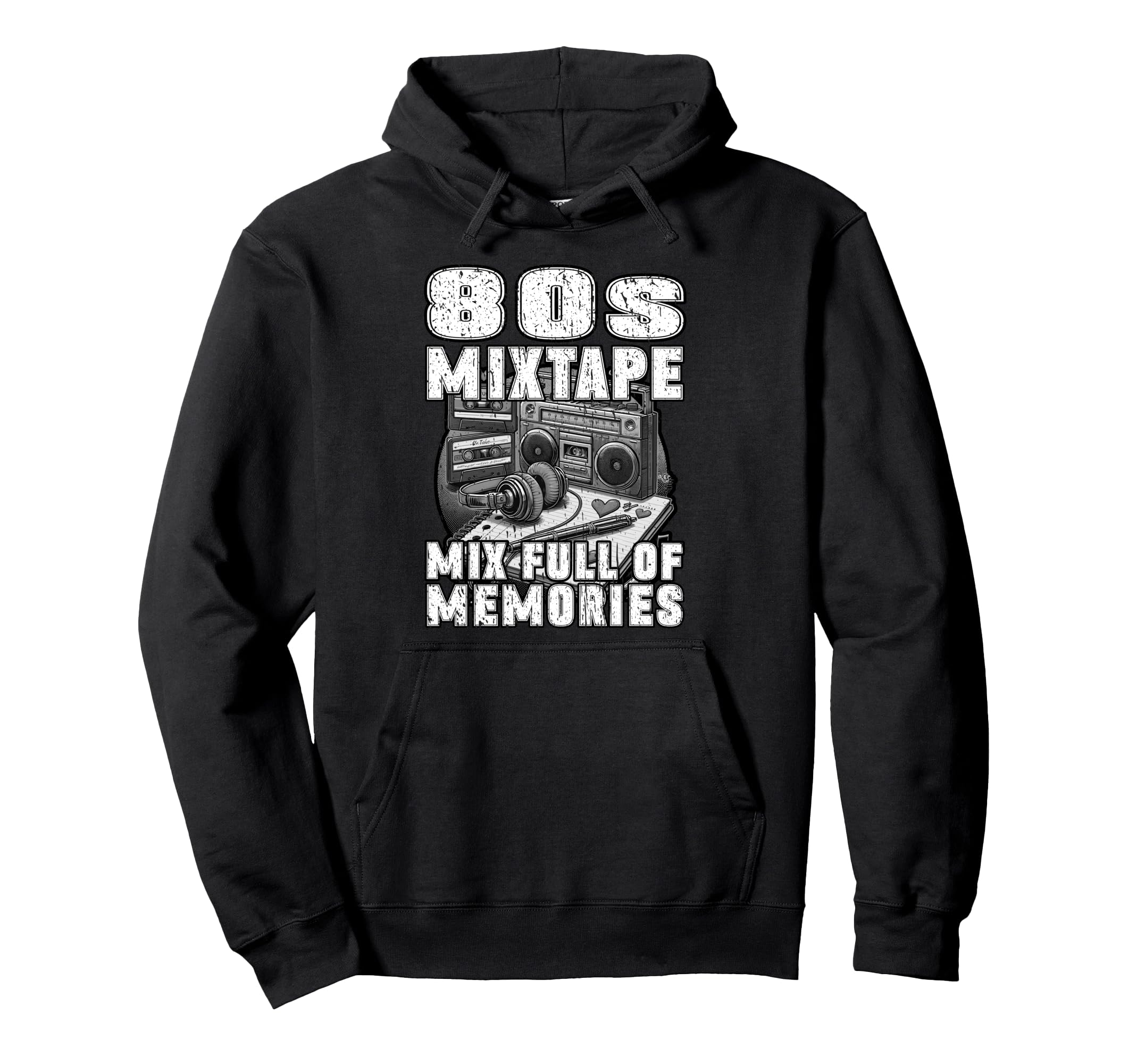 80S Mixtape Mix Full Memories Cassette Tape Hoodie - Trendy Graphic Unisex - T-Shirt, Sweatshirt, Hoodie
