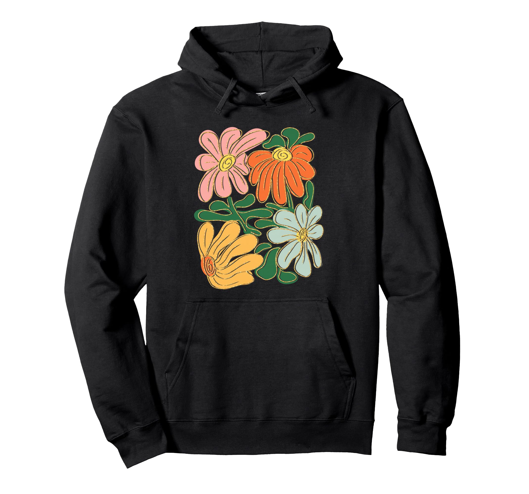 Boho Wildflowers Gardening Flower Hoodie - Fun Novelty Design Men Women - T-Shirt, Sweatshirt, Hoodie