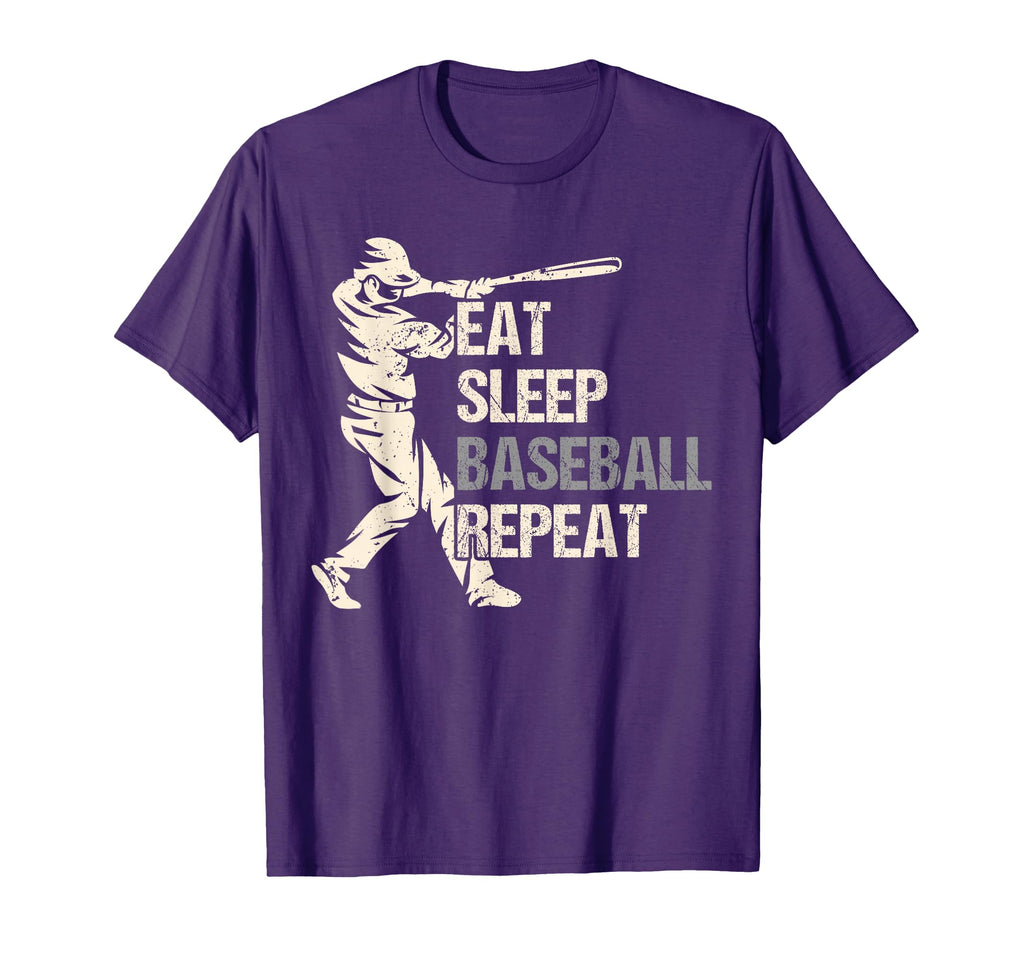 Eat Sleep Baseball Repeat Funny T-Shirt - Streetwear Style for Adults - T-Shirt, Sweatshirt, Hoodie