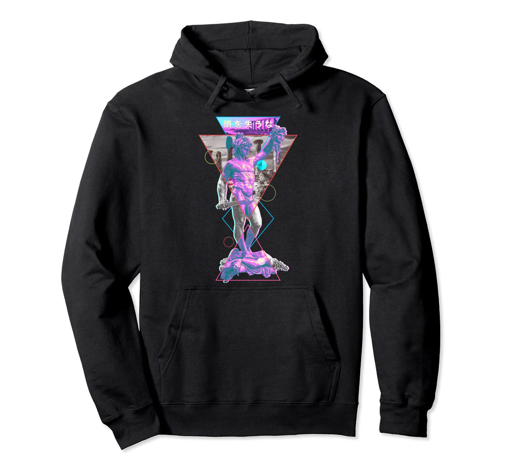 Perseus And Medusa Vaporwave Aesthetic Hoodie - Fun Novelty Design Unisex - T-Shirt, Sweatshirt, Hoodie