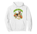 German Shepherd Dog Lover Groovy Floral Hoodie - Unique Graphic Men Women - T-Shirt, Sweatshirt, Hoodie
