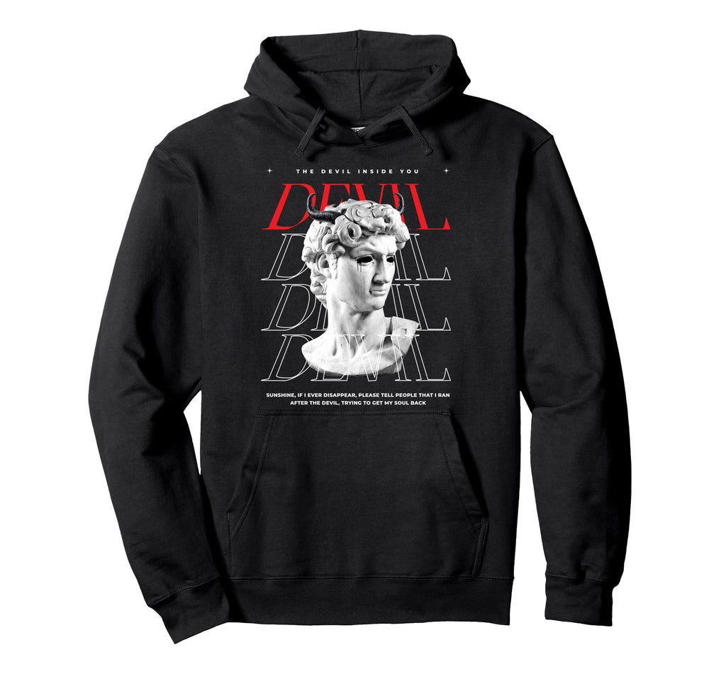Devil Inside You Statue Aesthetic Edgy Hoodie - Trendy Graphic for Adults - T-Shirt, Sweatshirt, Hoodie