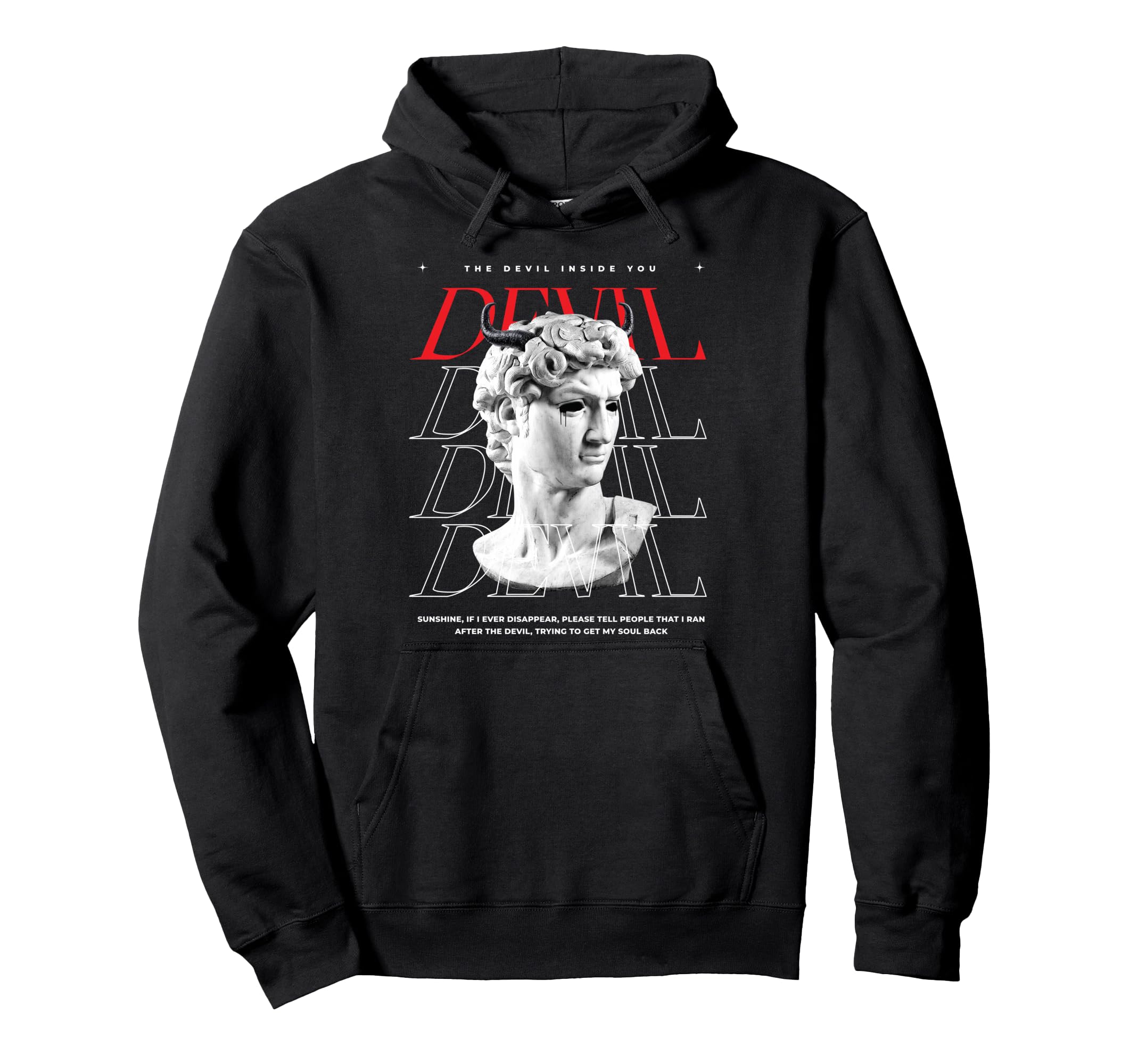 Devil Inside You Statue Aesthetic Edgy Hoodie - Trendy Graphic for Adults - T-Shirt, Sweatshirt, Hoodie