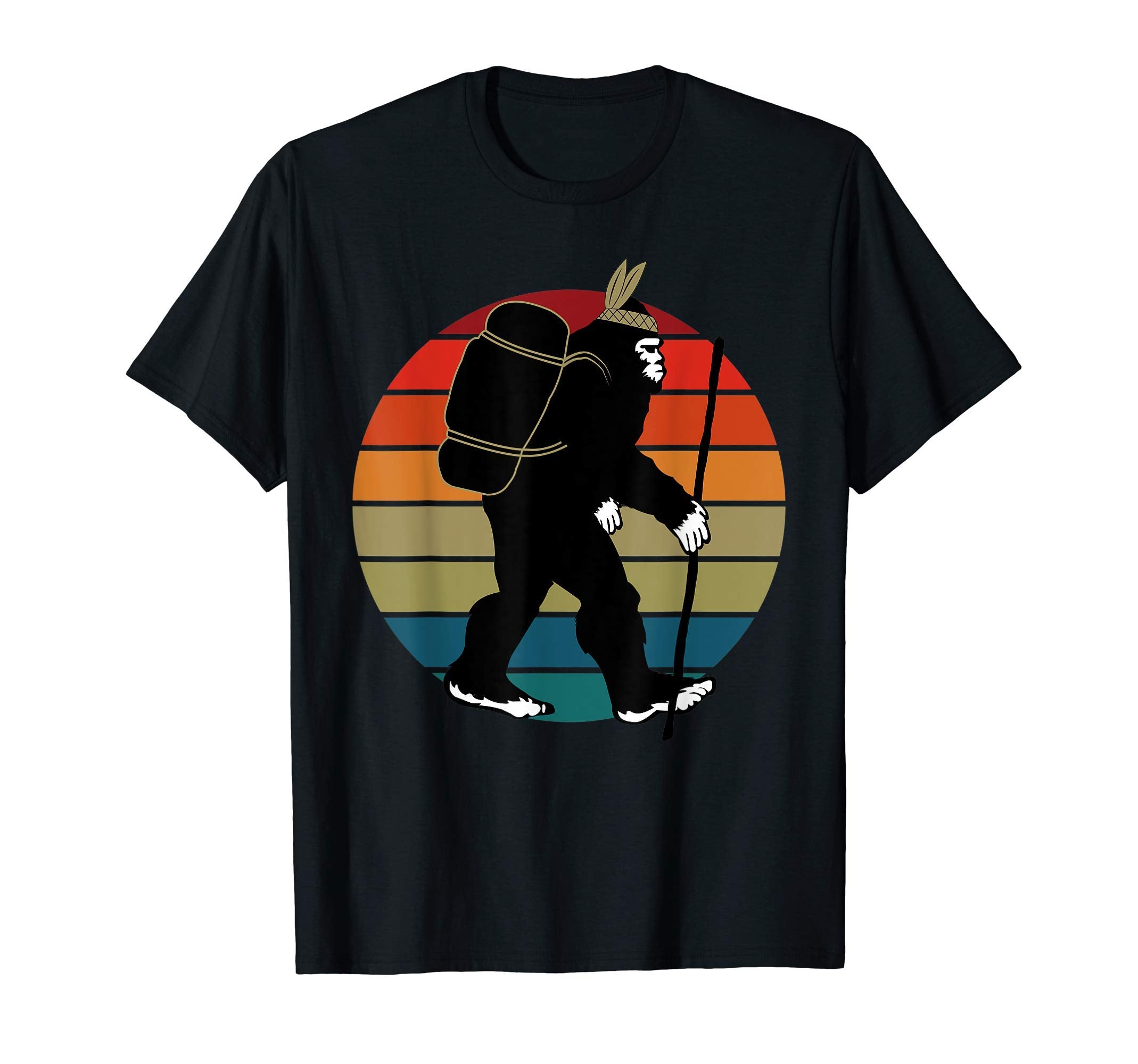 Bigfoot Walking Funny Sasquatch Hiking T-Shirt - Unique Graphic Men Women - T-Shirt, Sweatshirt, Hoodie