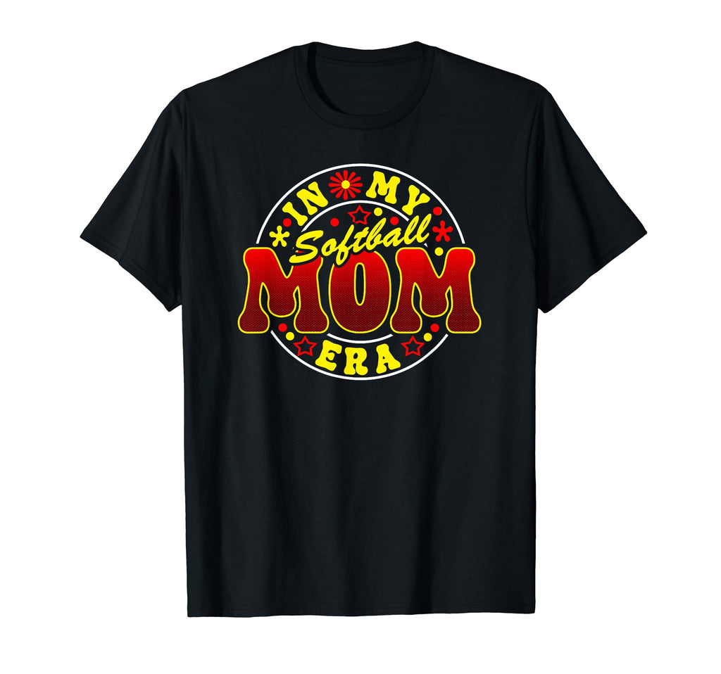 Softball Mom Era Red And Yellow T-Shirt - Novelty Apparel Unisex - T-Shirt, Sweatshirt, Hoodie