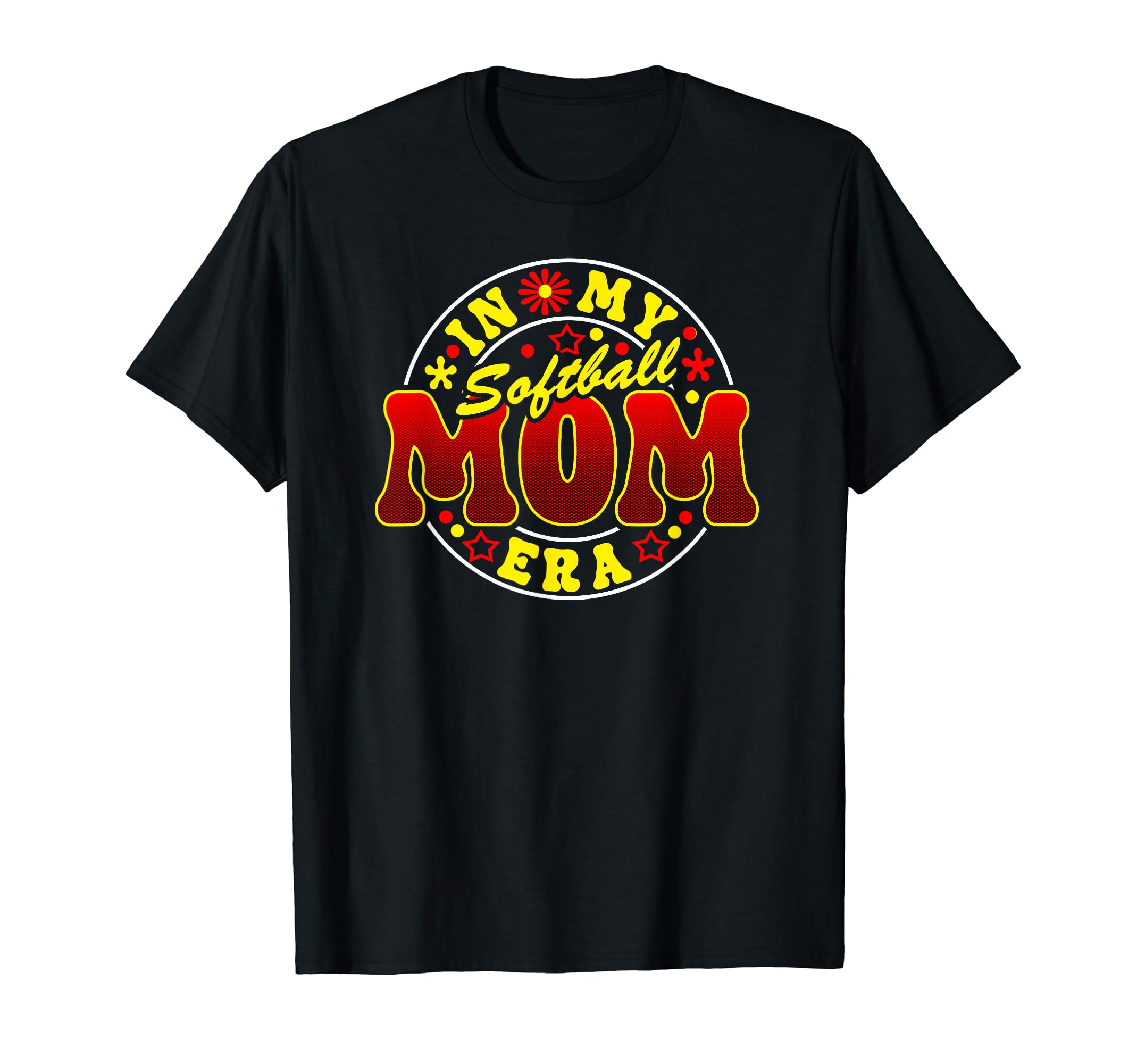 Softball Mom Era Red And Yellow T-Shirt - Novelty Apparel Unisex - T-Shirt, Sweatshirt, Hoodie