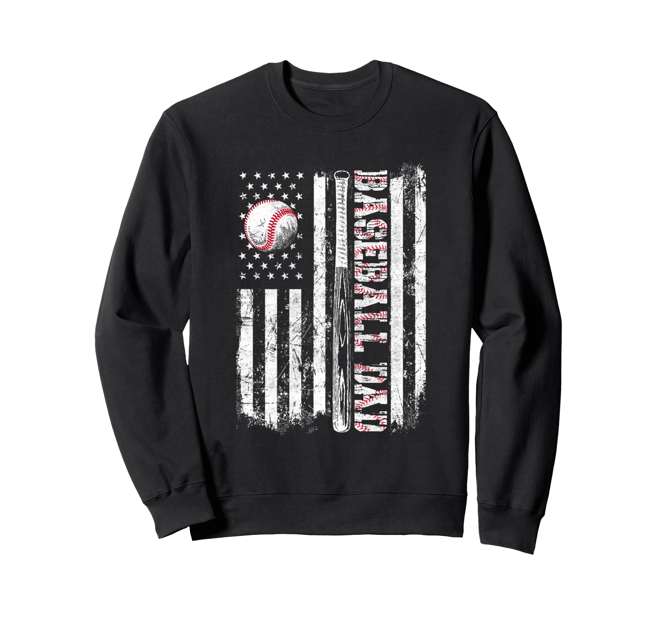 Baseball Dad American Flag Patriotic Sweatshirt - Streetwear Style Unisex - T-Shirt, Sweatshirt, Hoodie