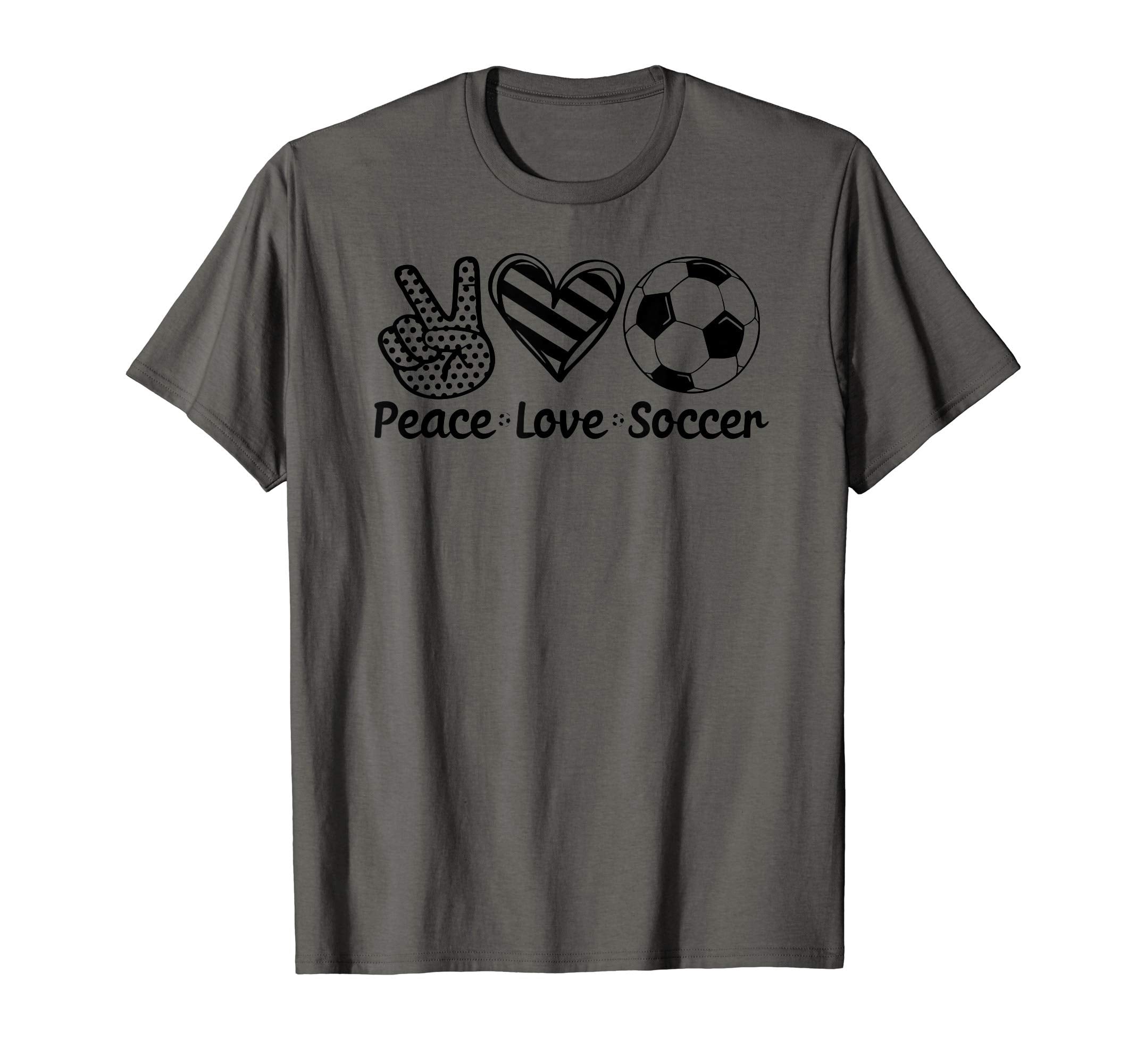Peace Love Soccer T-Shirt - Graphic Print for Adults - T-Shirt, Sweatshirt, Hoodie