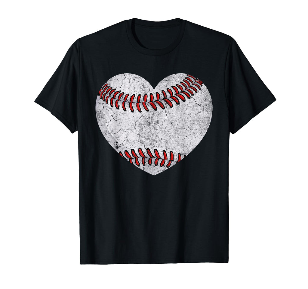Distressed Heart Baseball Heart Mom Mama T-Shirt - Custom Art Print Unisex - T-Shirt, Sweatshirt, Hoodie