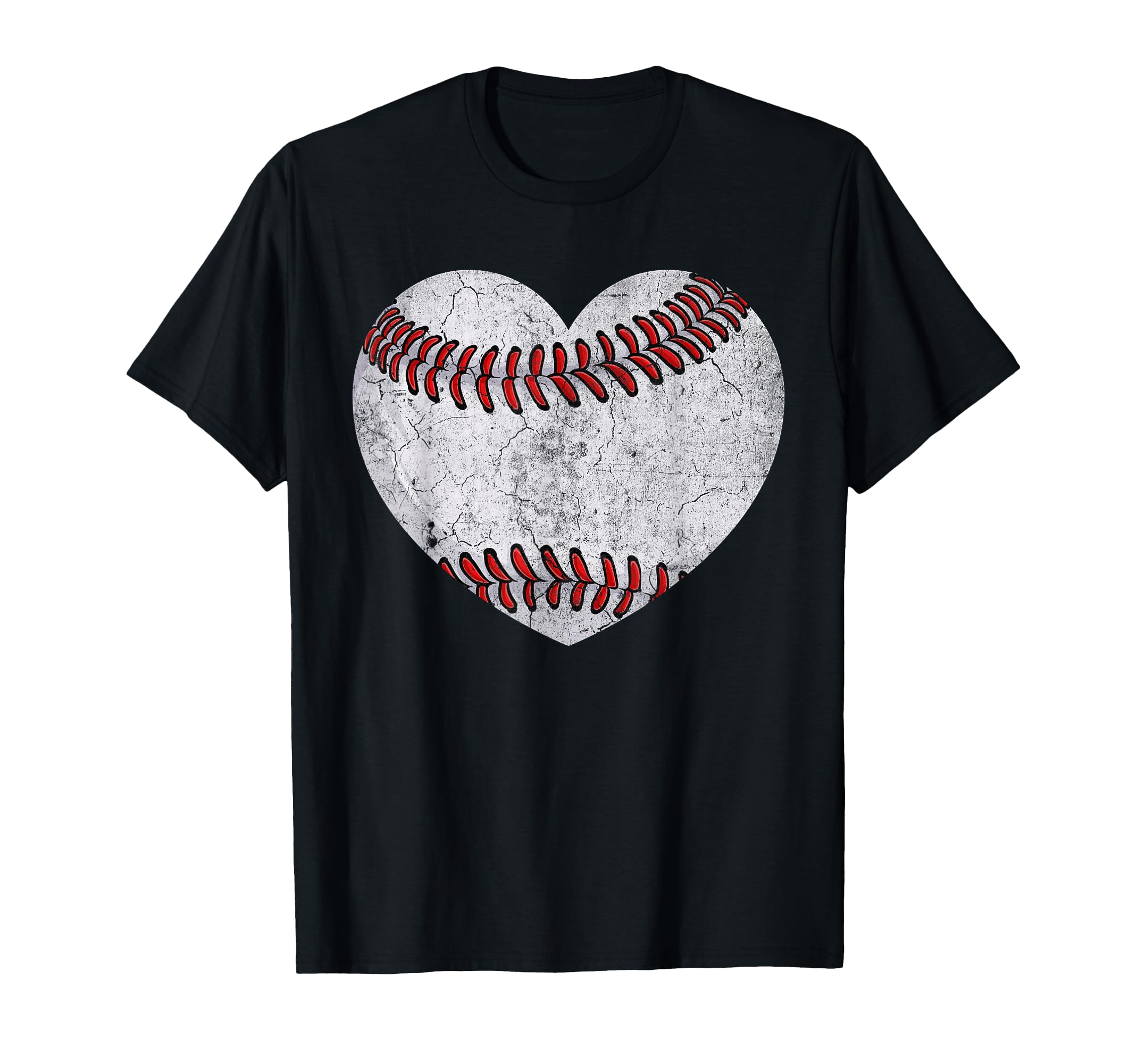 Distressed Heart Baseball Heart Mom Mama T-Shirt - Custom Art Print Unisex - T-Shirt, Sweatshirt, Hoodie
