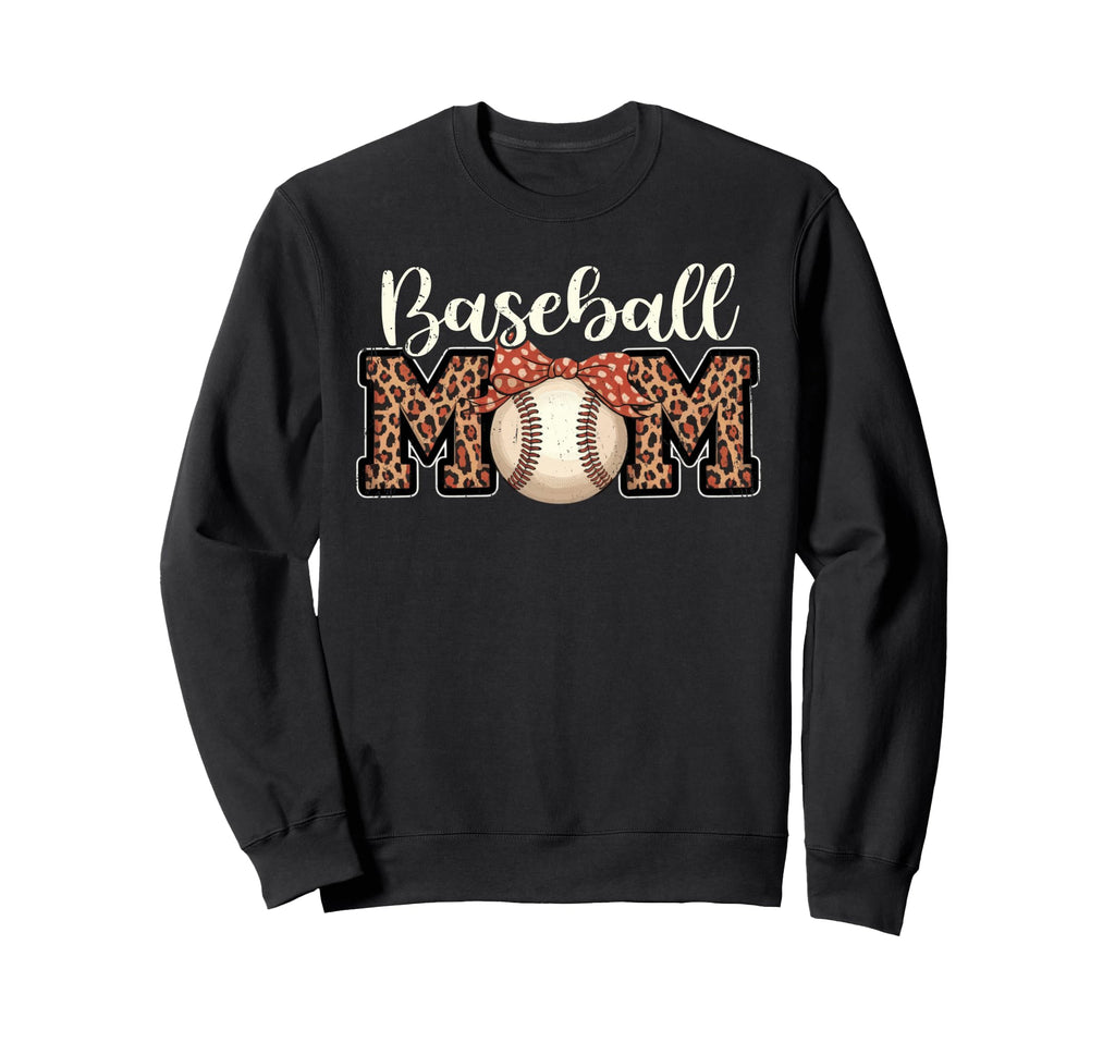 Baseball Mom Headband Leopard Sweatshirt - Novelty Apparel for Adults - T-Shirt, Sweatshirt, Hoodie