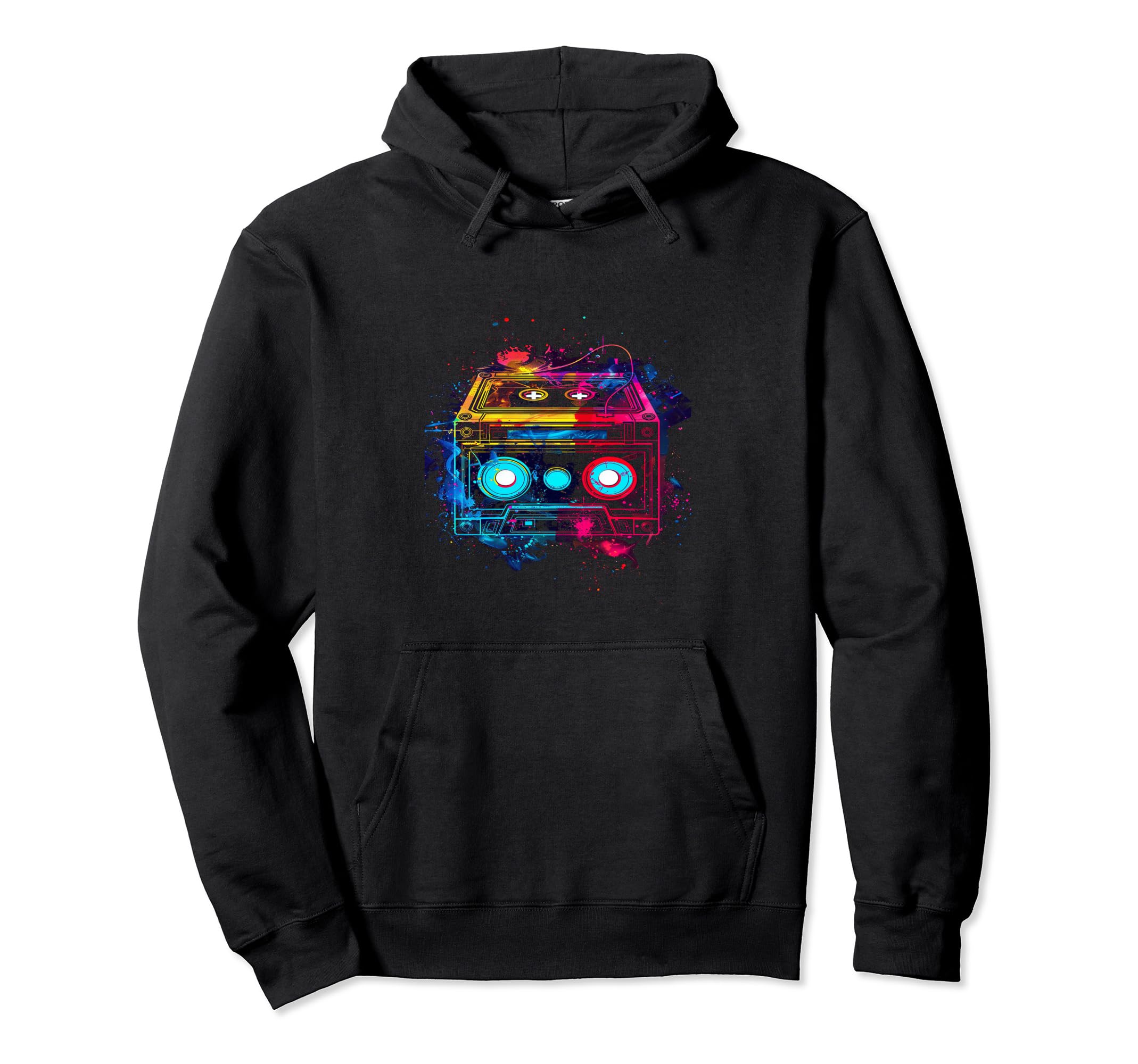 Neon Cassette Tape Hoodie - Streetwear Style Unisex - T-Shirt, Sweatshirt, Hoodie