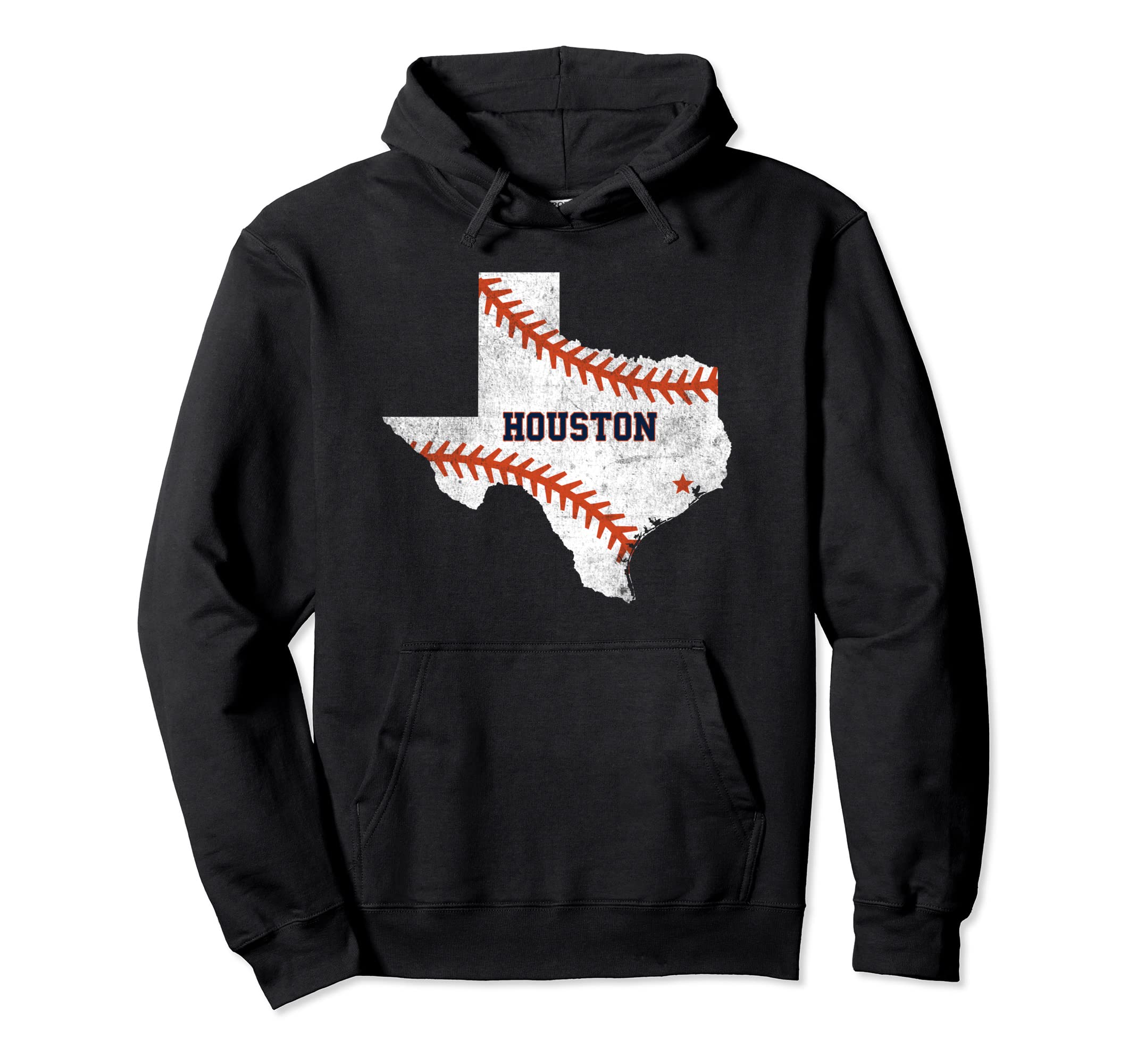 Houston Baseball Distressed Hoodie - Unique Graphic Men Women - T-Shirt, Sweatshirt, Hoodie