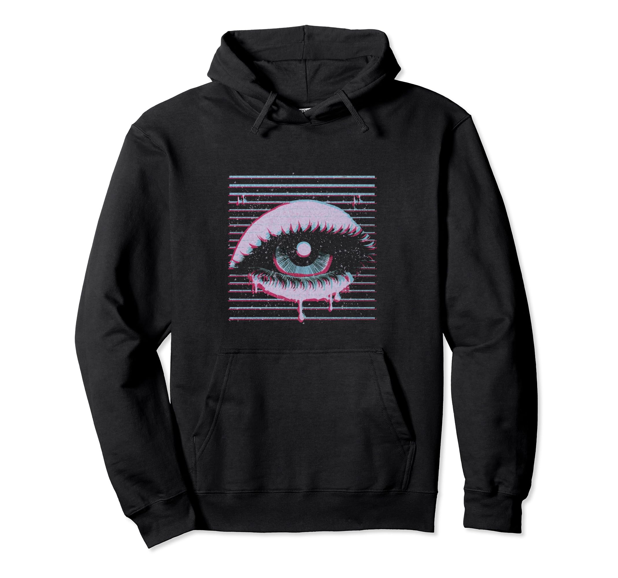 Synthwave Vaporwave Aesthetic Sad Eye Hoodie - Streetwear Style Men Women - T-Shirt, Sweatshirt, Hoodie