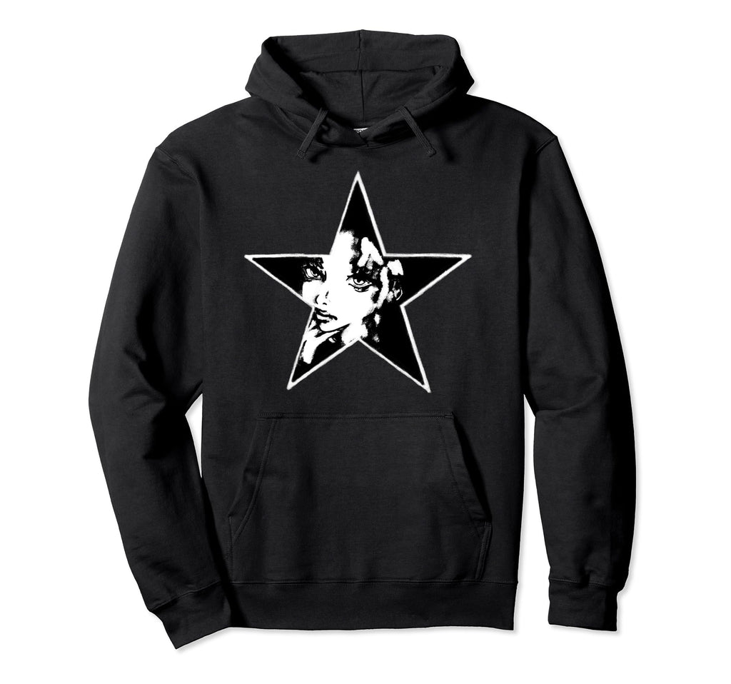 Pretty Shy Star Stencil Graffiti Art Hoodie - Graphic Print Men Women - T-Shirt, Sweatshirt, Hoodie
