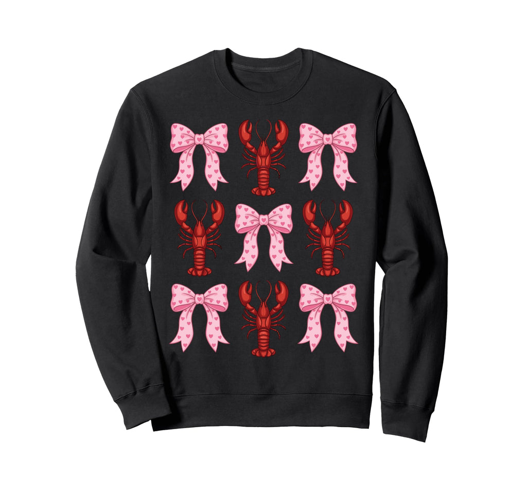 Coquette Bow Crawfish Y2K Sweatshirt - Fun Novelty Design for Adults - T-Shirt, Sweatshirt, Hoodie