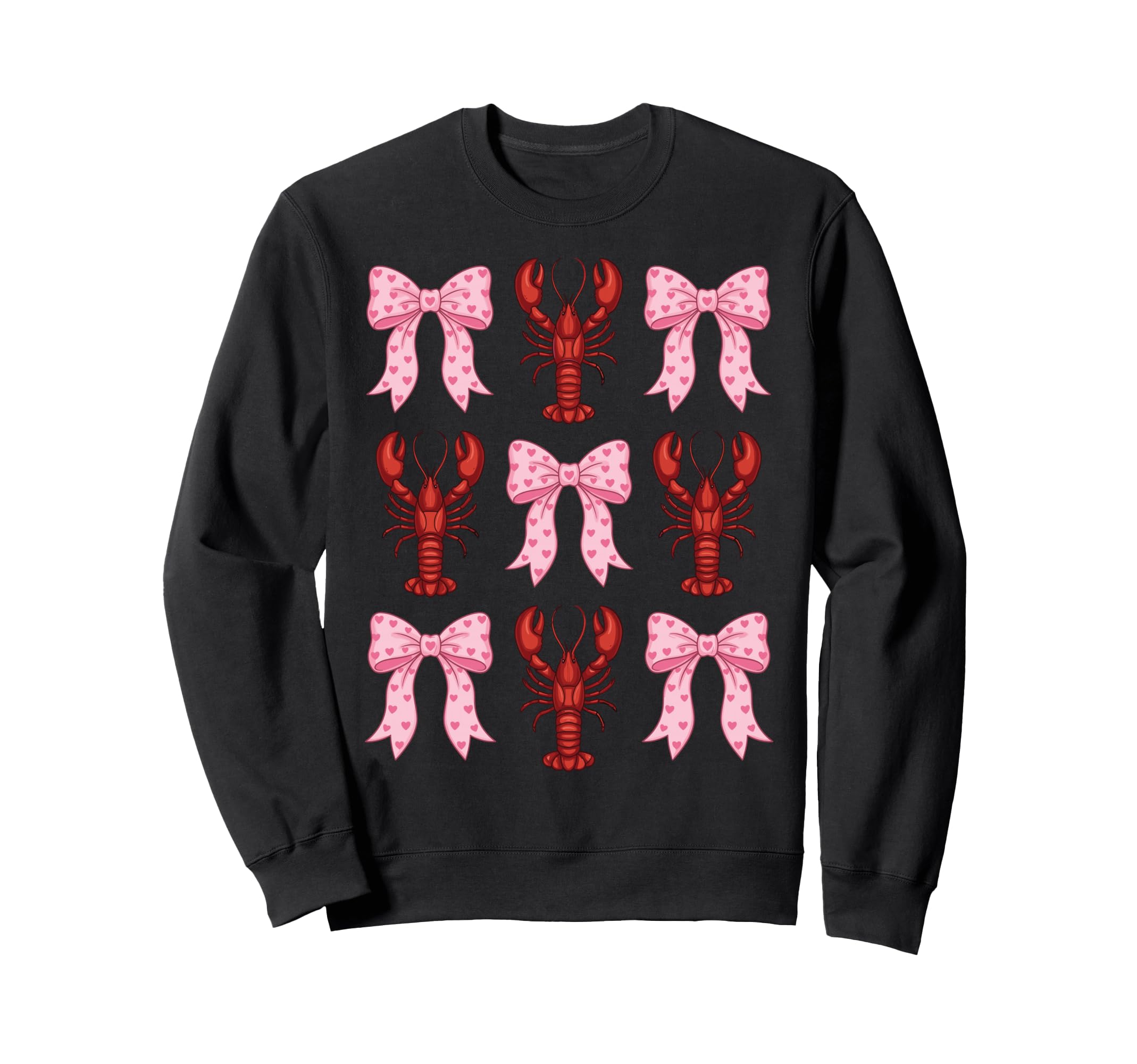 Coquette Bow Crawfish Y2K Sweatshirt - Fun Novelty Design for Adults - T-Shirt, Sweatshirt, Hoodie