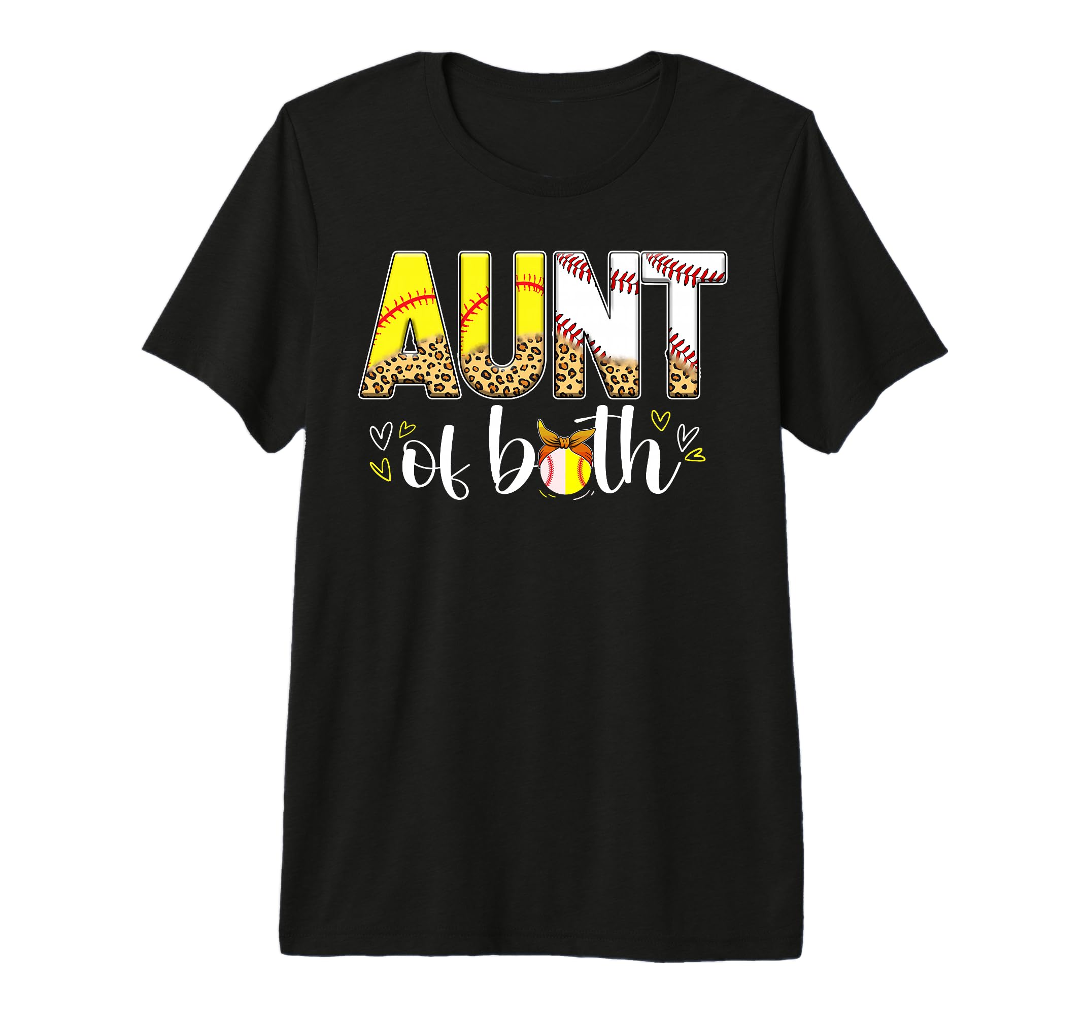 Aunt Both Leopard Baseball Softball T-Shirt - Custom Art Print for Adults - T-Shirt, Sweatshirt, Hoodie