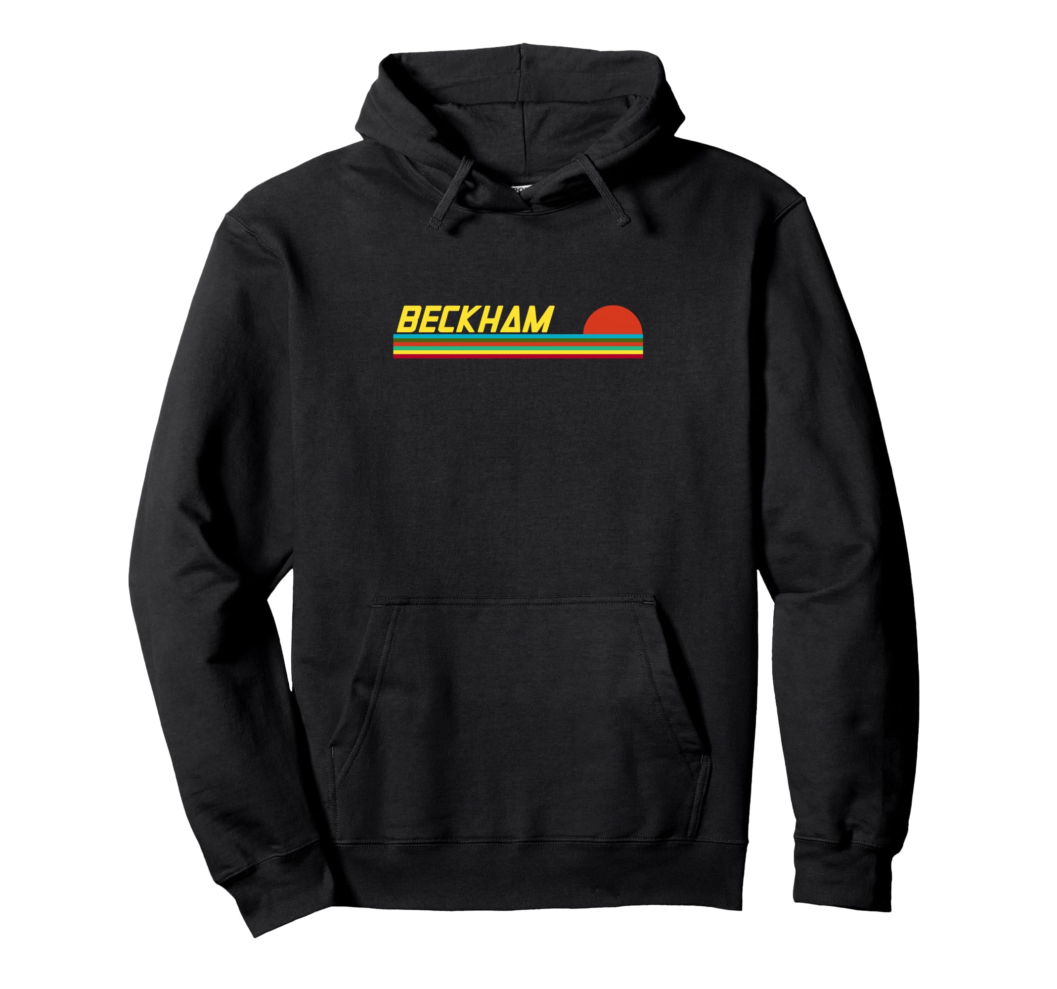 Beckham First Name Logo Sunset Surfer Hoodie - Trendy Graphic Men Women - T-Shirt, Sweatshirt, Hoodie