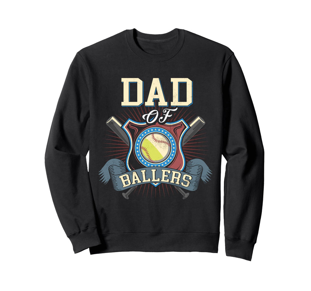 Dad Ballers Volleyball Baseball Dad Sweatshirt - Fun Novelty Design Unisex - T-Shirt, Sweatshirt, Hoodie