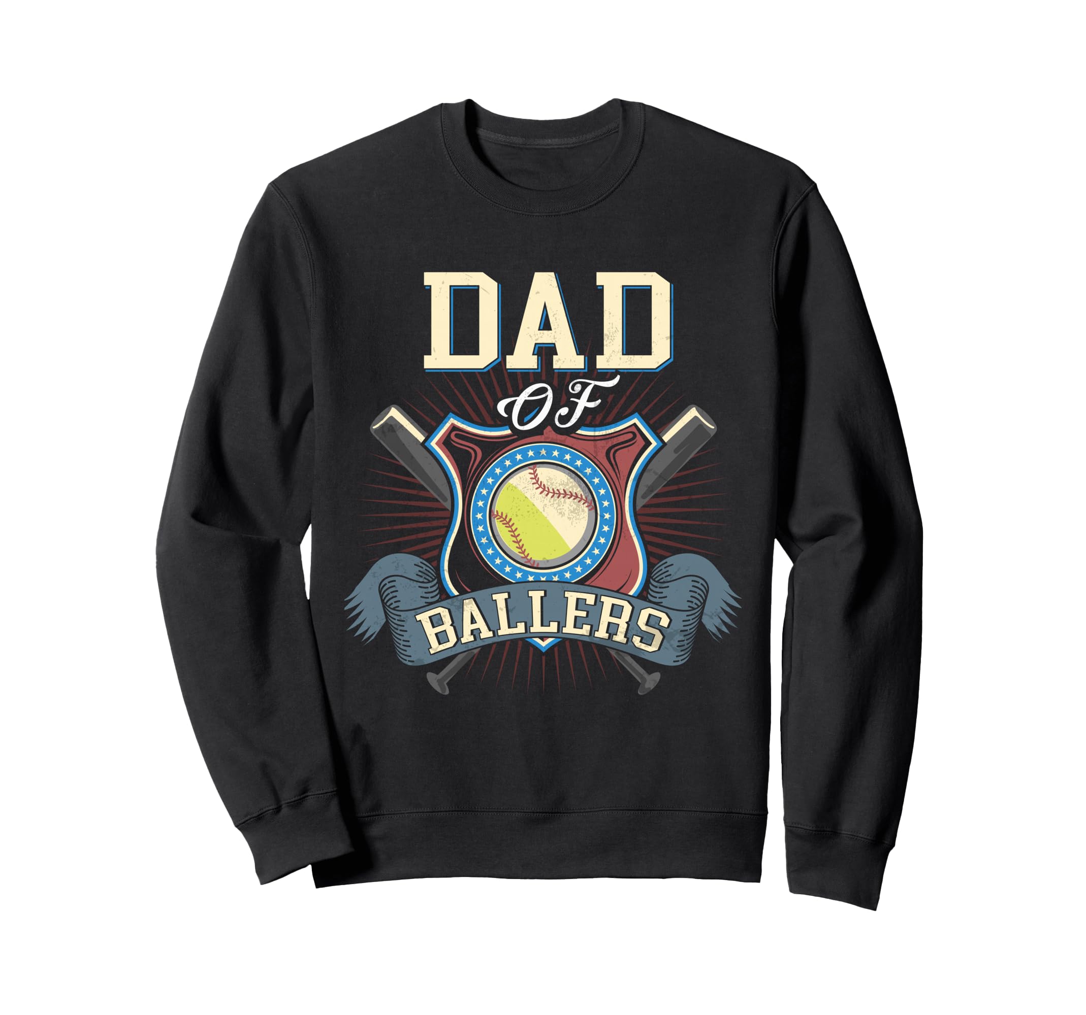 Dad Ballers Volleyball Baseball Dad Sweatshirt - Fun Novelty Design Unisex - T-Shirt, Sweatshirt, Hoodie