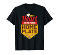 Baseball Mom My Heart Is Behind T-Shirt - Casual Everyday Wear for Adults - T-Shirt, Sweatshirt, Hoodie