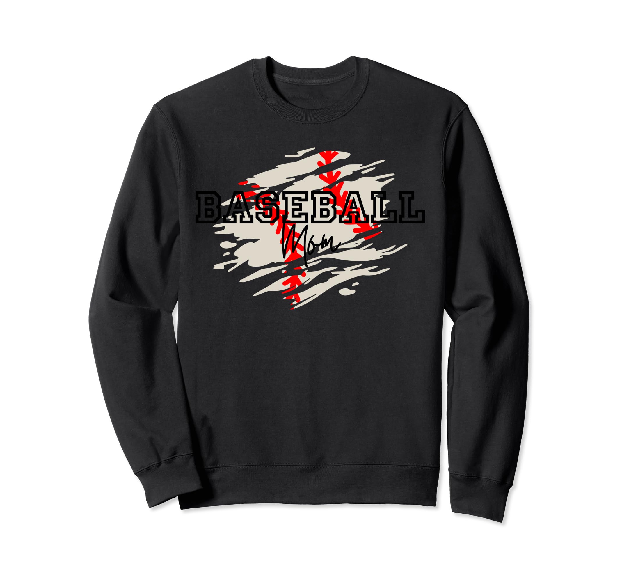 Distressed Baseball Mom Sweatshirt - Novelty Apparel Unisex - T-Shirt, Sweatshirt, Hoodie