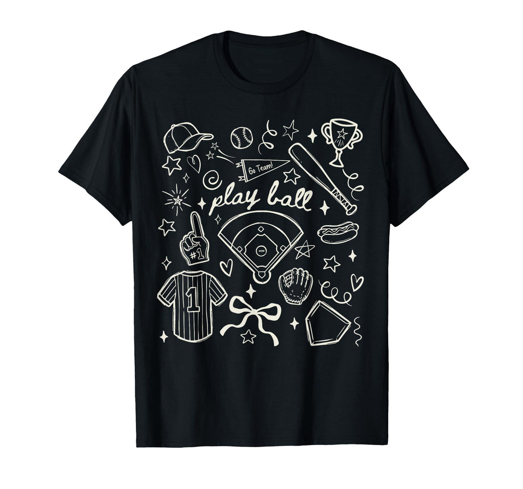 Baseball Mom Play Ball Team Game T-Shirt - Aesthetic Graphic for Adults - T-Shirt, Sweatshirt, Hoodie
