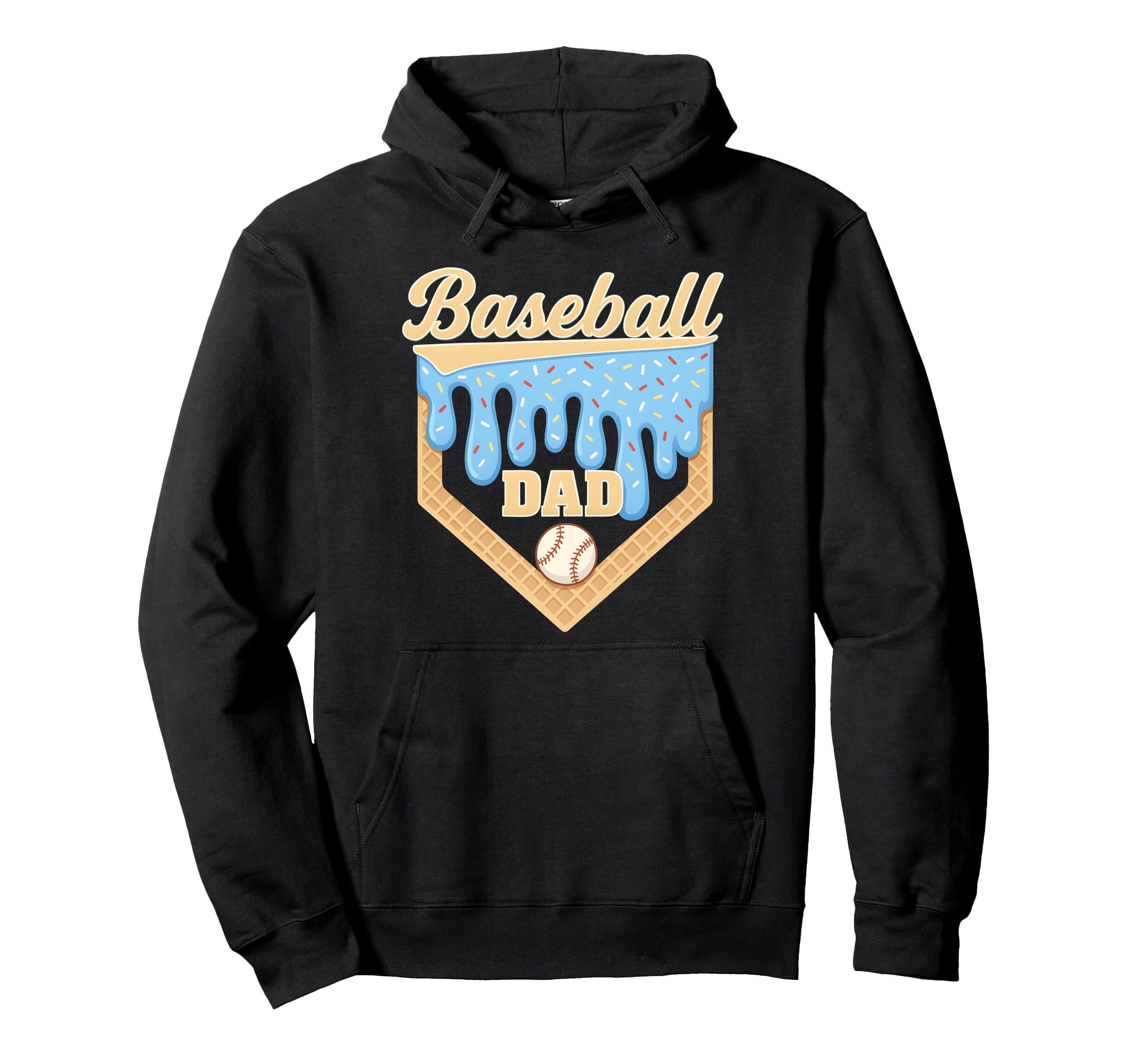 Baseball Dad Ice Cream Drip Home Plate Hoodie - Custom Art Print Men Women - T-Shirt, Sweatshirt, Hoodie