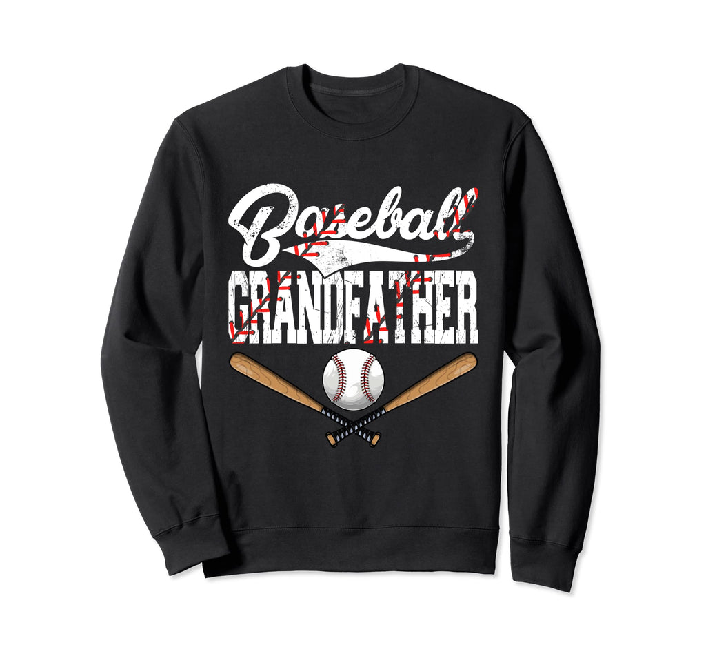 Distressed Baseball Grandfather Family Sweatshirt - Unique Graphic Unisex - T-Shirt, Sweatshirt, Hoodie