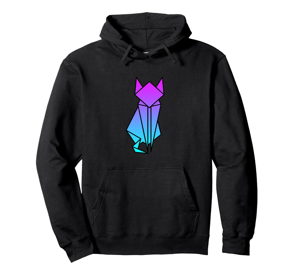 Cat Origami Vaporwave Aesthetic Love Hoodie - Minimalist Print Unisex - T-Shirt, Sweatshirt, Hoodie