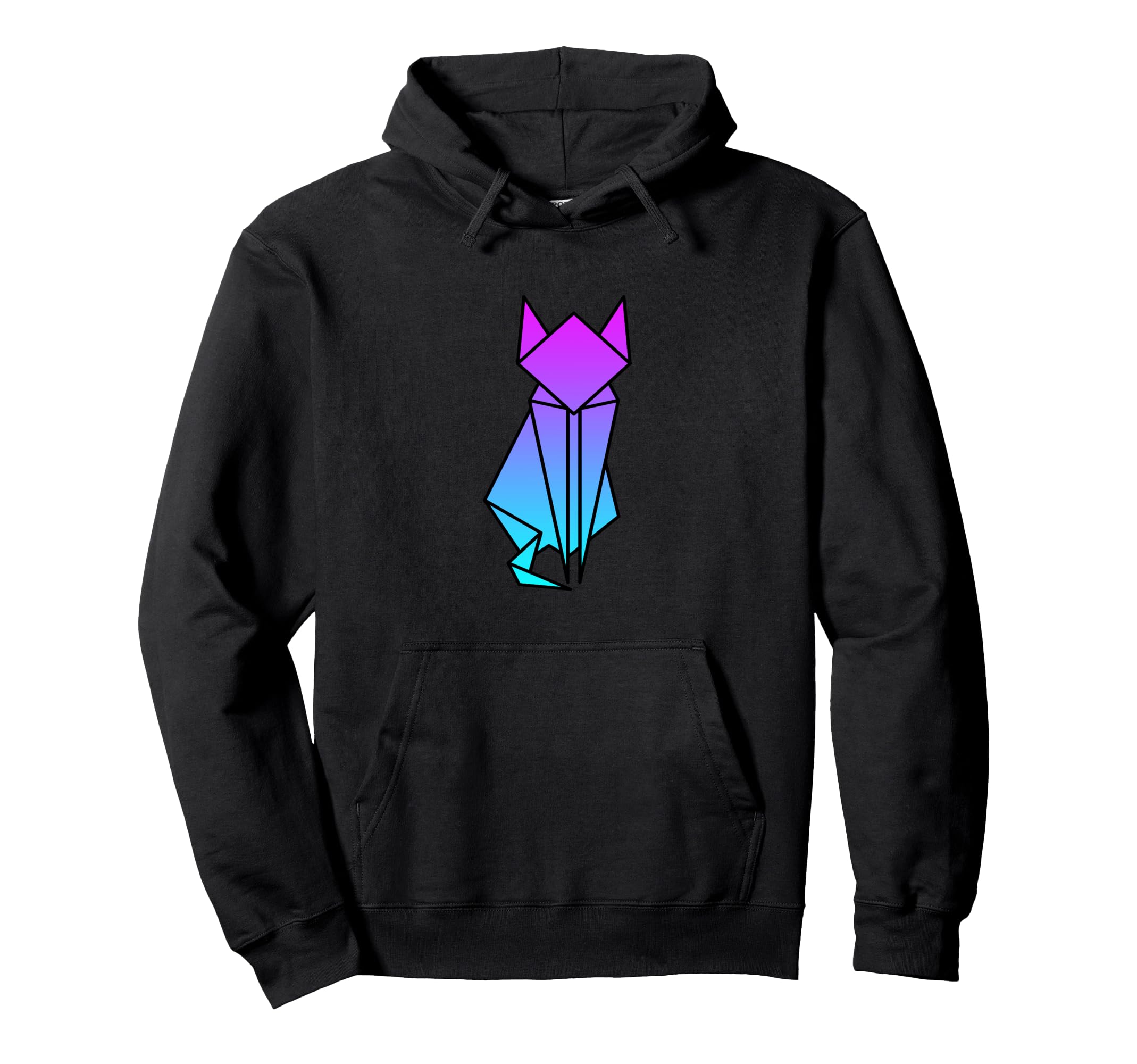 Cat Origami Vaporwave Aesthetic Love Hoodie - Minimalist Print Unisex - T-Shirt, Sweatshirt, Hoodie
