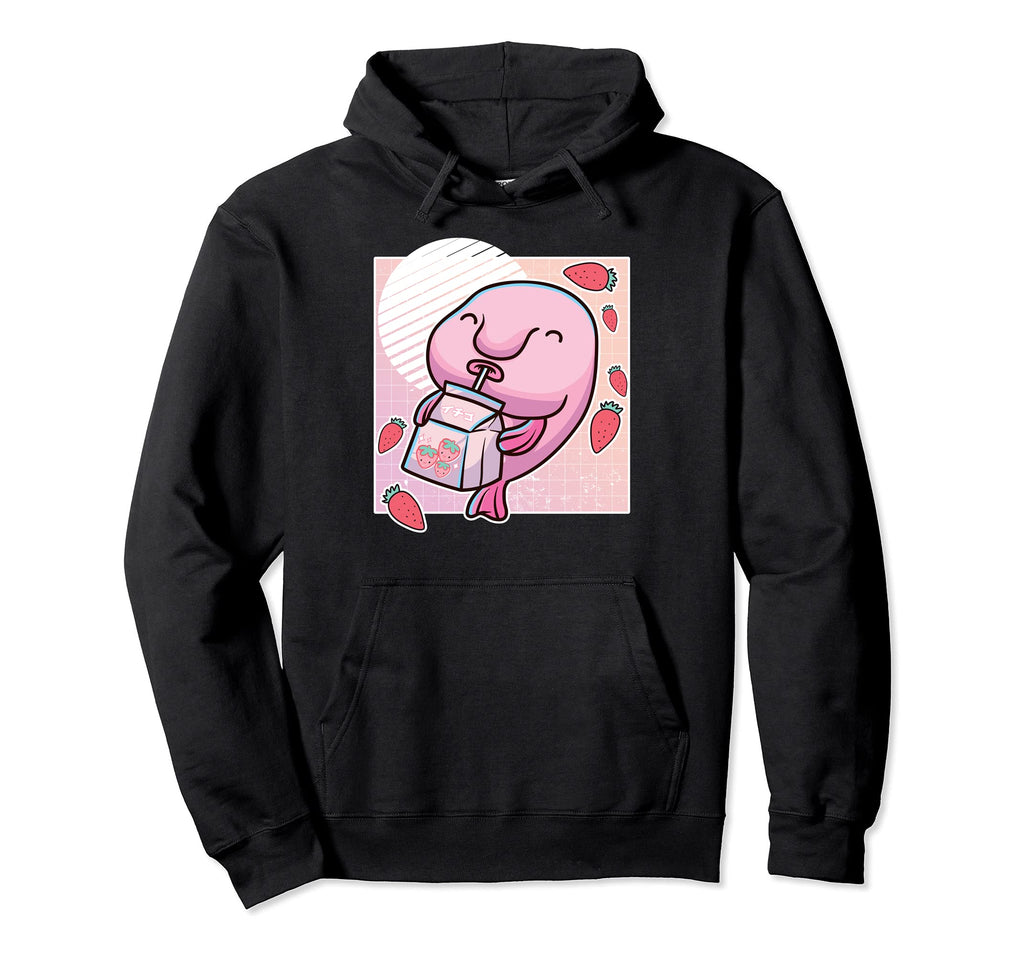 Blobfish Psychrolutes Marcidus Vaporwave Hoodie - Minimalist Print Unisex - T-Shirt, Sweatshirt, Hoodie