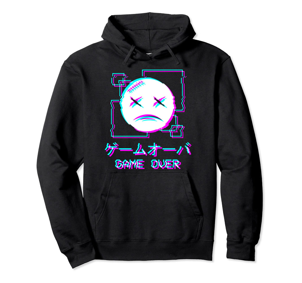 Vaporwave Aesthetic Sad Face Japanese Hoodie - Trendy Graphic Men Women - T-Shirt, Sweatshirt, Hoodie
