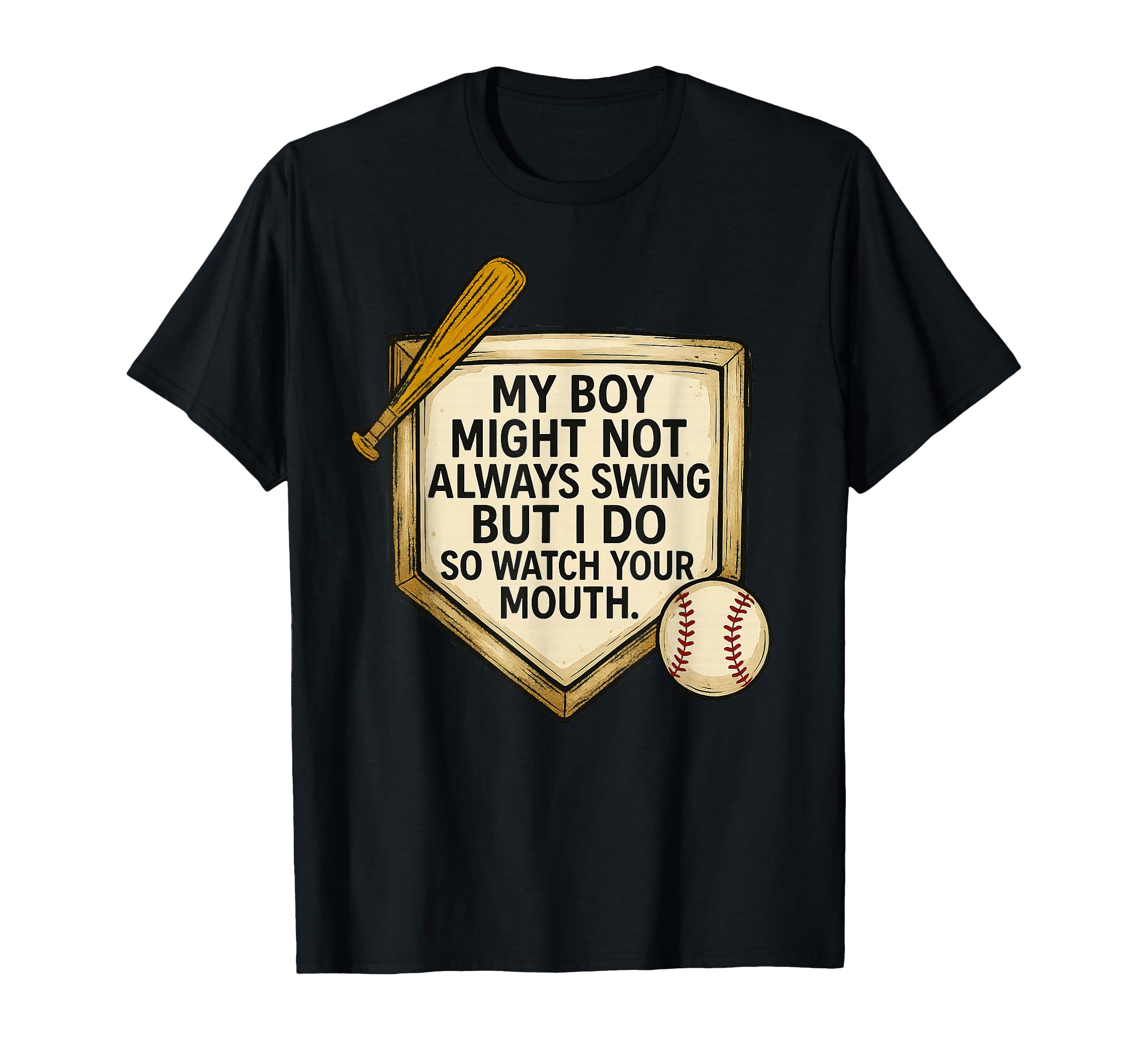 Baseball Mom Funny Watch Your Mouth T-Shirt - Fun Novelty Design Unisex - T-Shirt, Sweatshirt, Hoodie
