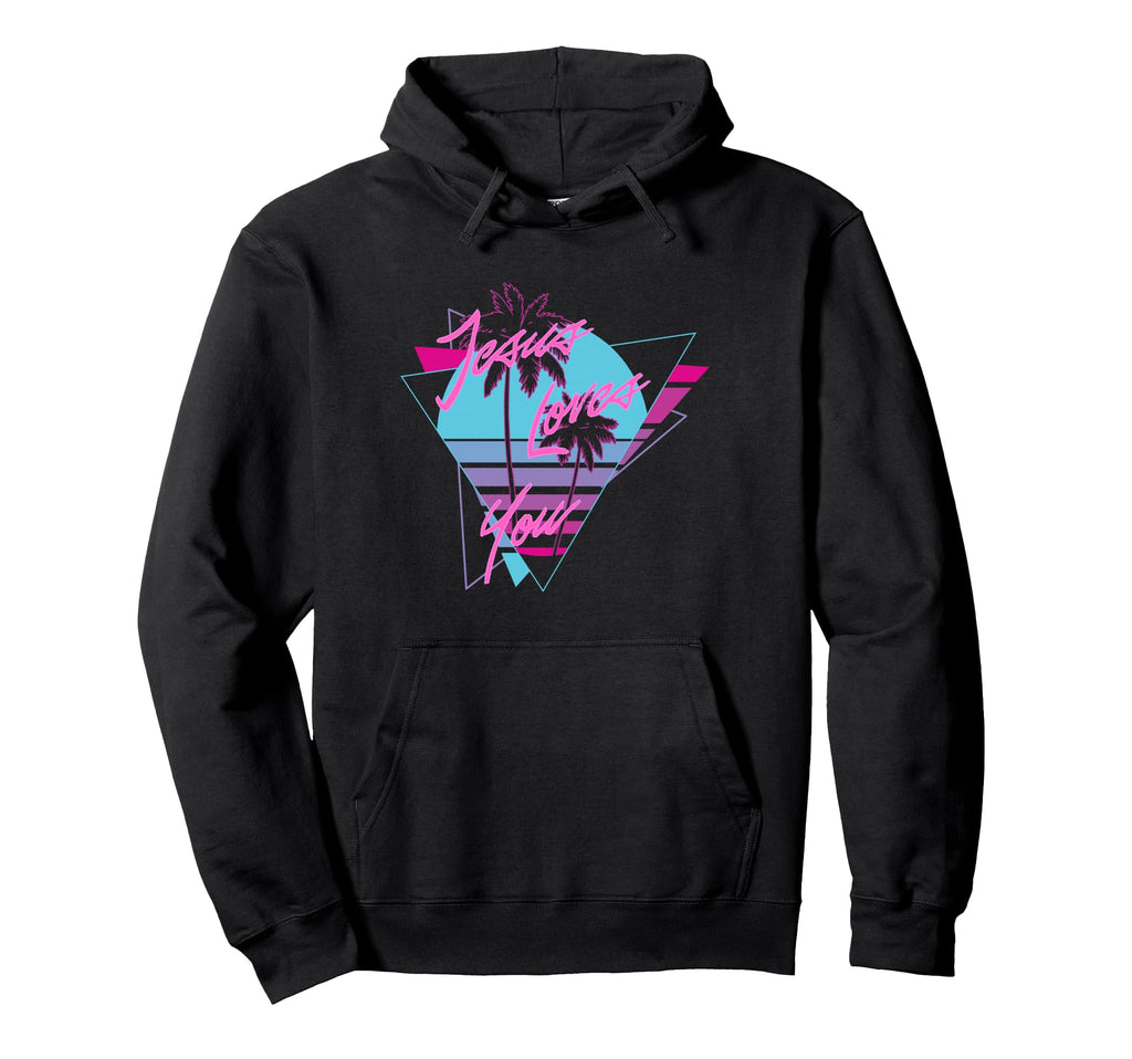 Jesus Loves You 80S Vaporwave Aesthetic Hoodie - Minimalist Print Unisex - T-Shirt, Sweatshirt, Hoodie
