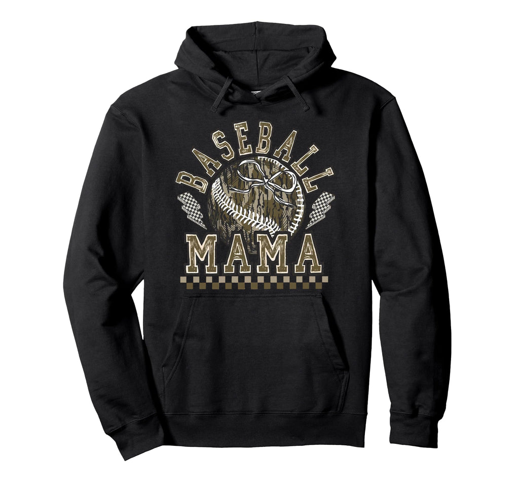 Baseball Camo Mama Game Day Tis Hoodie - Fun Novelty Design Men Women - T-Shirt, Sweatshirt, Hoodie